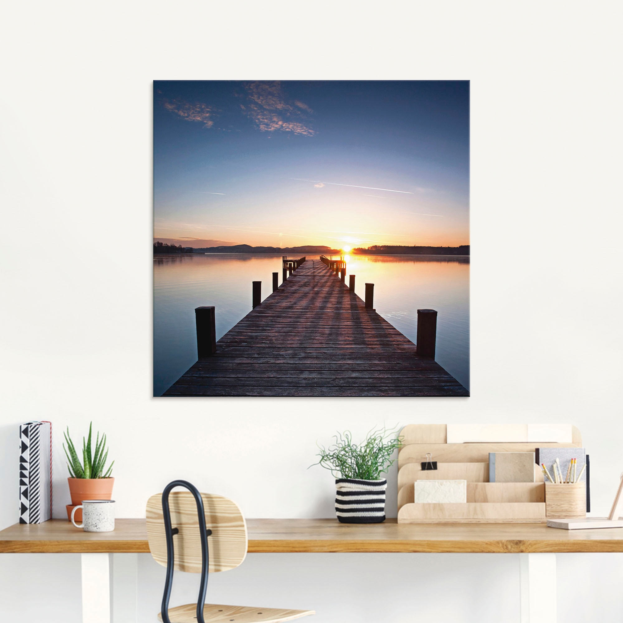 Artland Glasbild »Sonnenstrahlen - Sonnenuntergang«, Grössen Gewässer, Jelmoli-Versand in verschiedenen (1 | St.), kaufen online