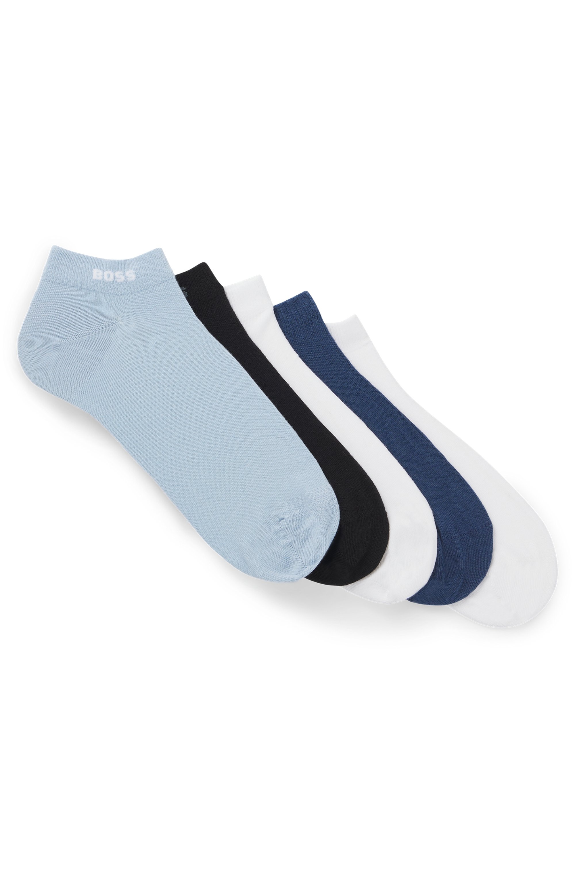BOSS Sneakersocken Packung, 5 Stk. tlg. mit eingestricktem Schriftzug