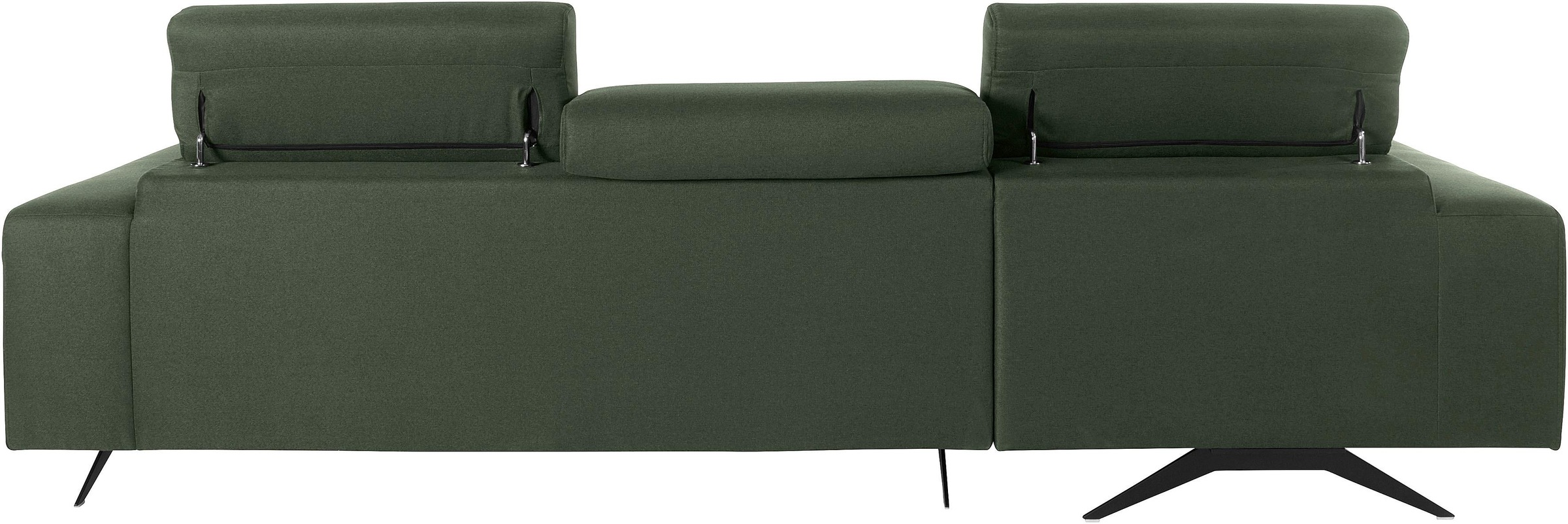 DOMO collection Ecksofa »Trento L-Form, mit Kufenfuss oder Einzelfuss«, wahlweise mit Kopfteilverstellung, Recamiere links/rechts bestellbar