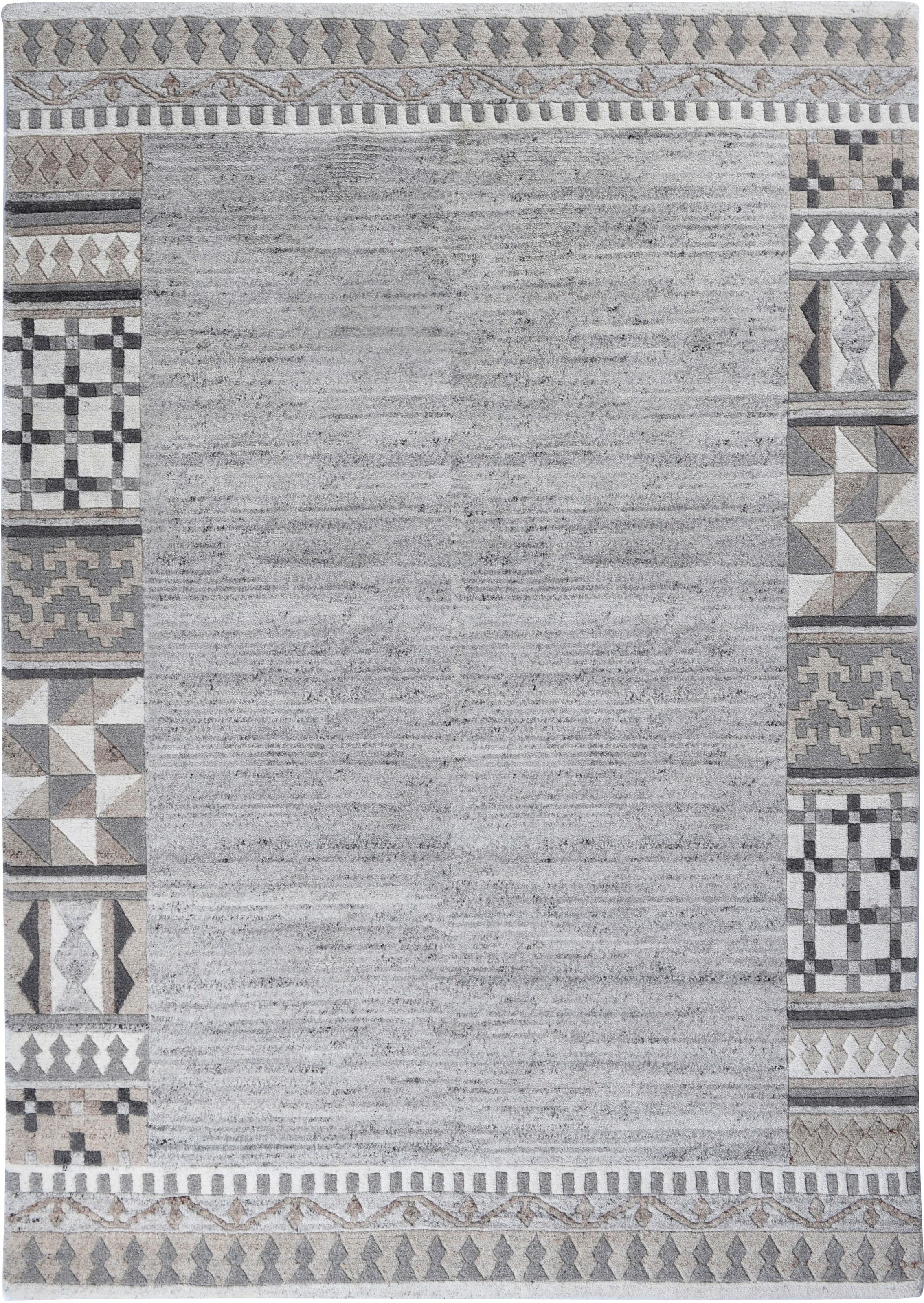 THEKO Wollteppich »Nakarta 6030«, rechteckig, reine Wolle, handgeknüpft, mit Bordüre