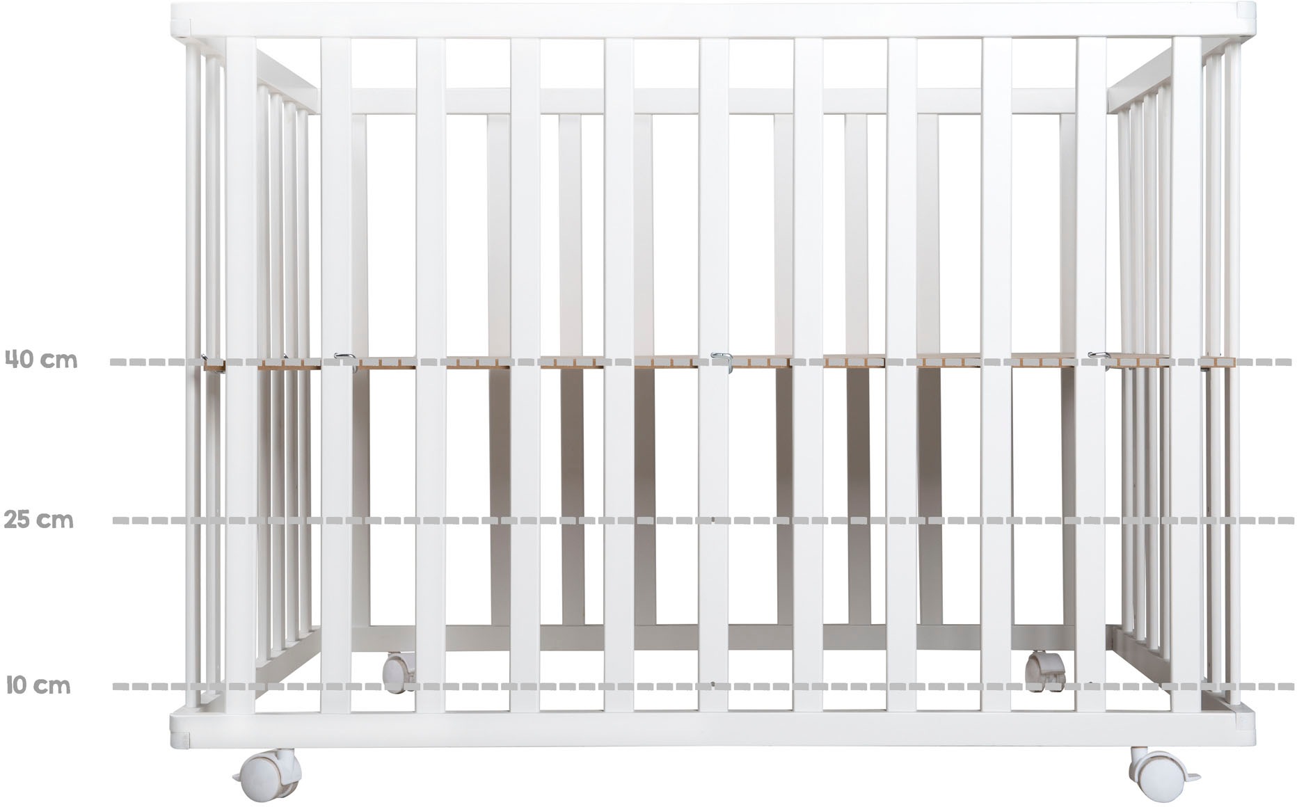 roba® Laufgitter »Rock Star Baby, weiss, 75x100 cm«, bis 15 kg, mit Stoffeinlage; Rollen, höhenverstellbar