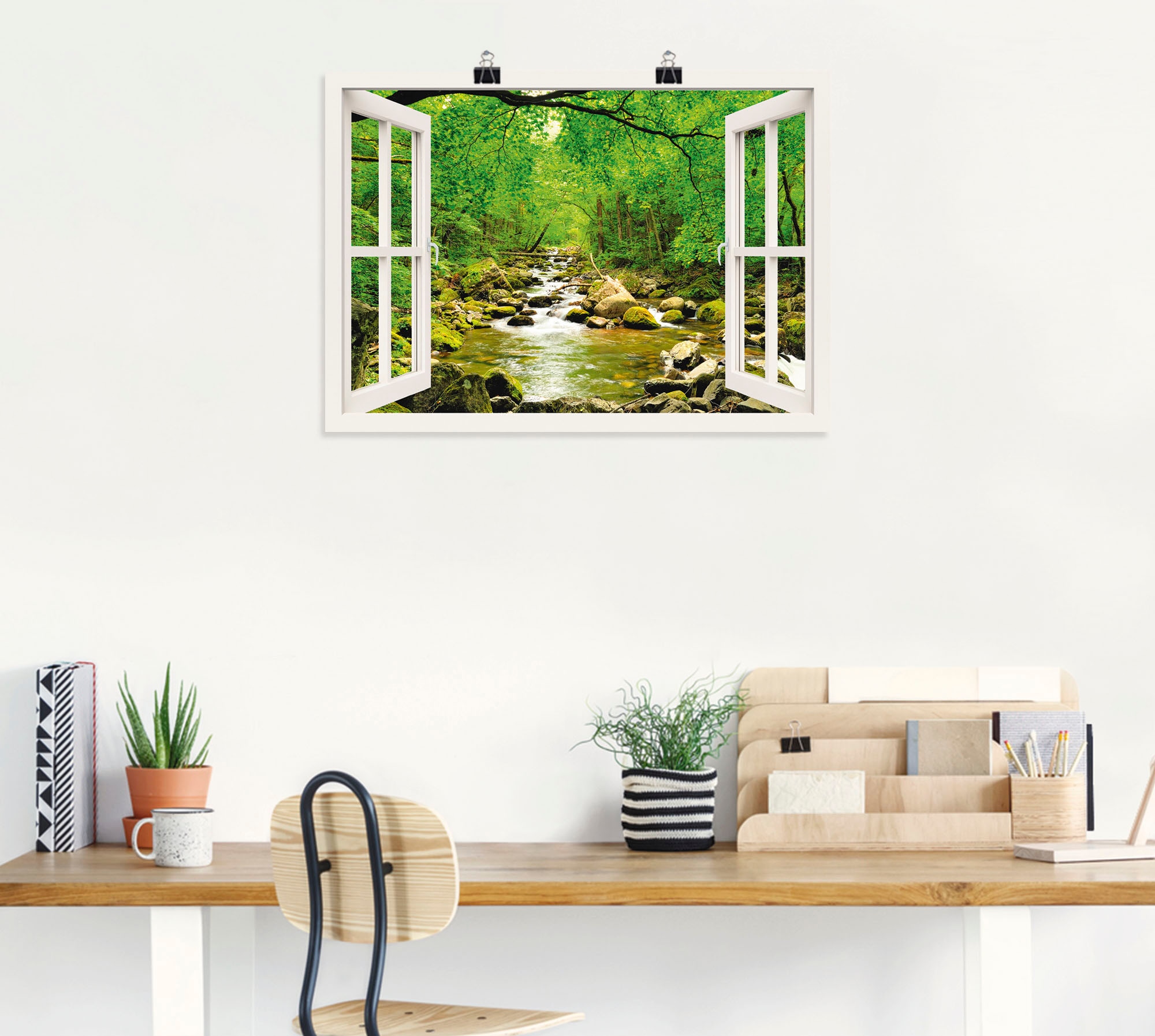 Artland Wandbild »Fensterblick Herbstwald Fluss Poster shoppen online Smolny«, St.), in | (1 versch. Fensterblick, Wandaufkleber Grössen Leinwandbild, als oder Jelmoli-Versand
