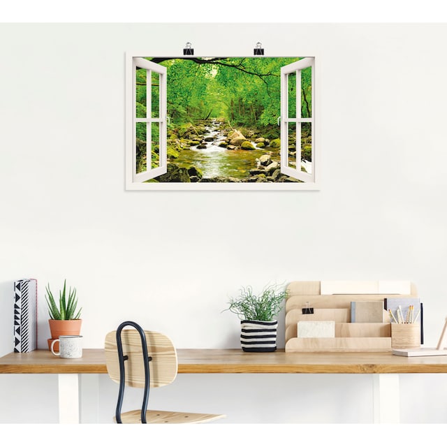 Artland Wandbild »Fensterblick Herbstwald Fluss Smolny«, Fensterblick, (1 St.),  als Leinwandbild, Wandaufkleber oder Poster in versch. Grössen online  shoppen | Jelmoli-Versand