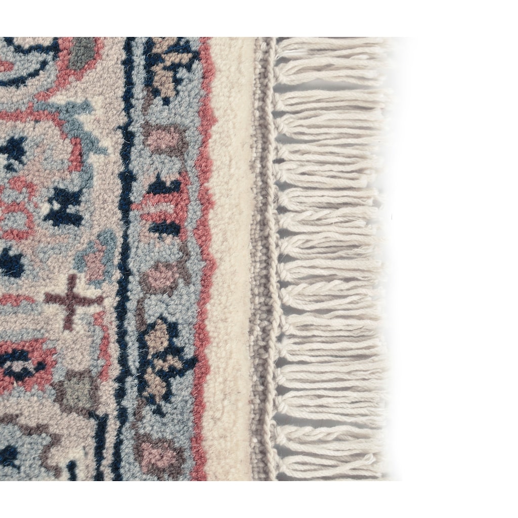 THEKO Orientteppich »Benares Isfahan«, rechteckig, reine Wolle, handgeknüpft, mit Fransen