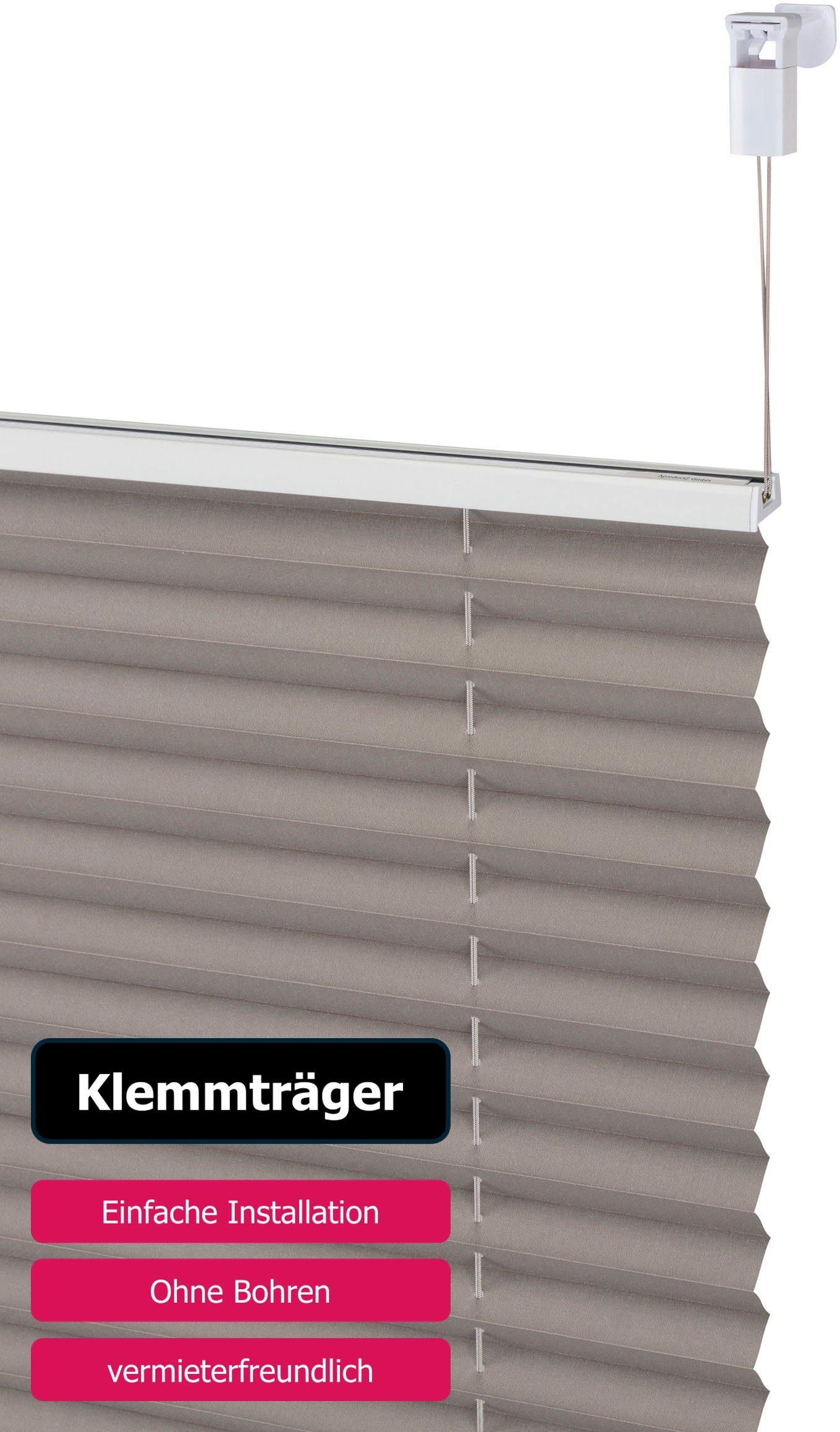 my home Plissee »LAHOLM«, Lichtschutz, ohne Bohren, verspannt, im Fixmass