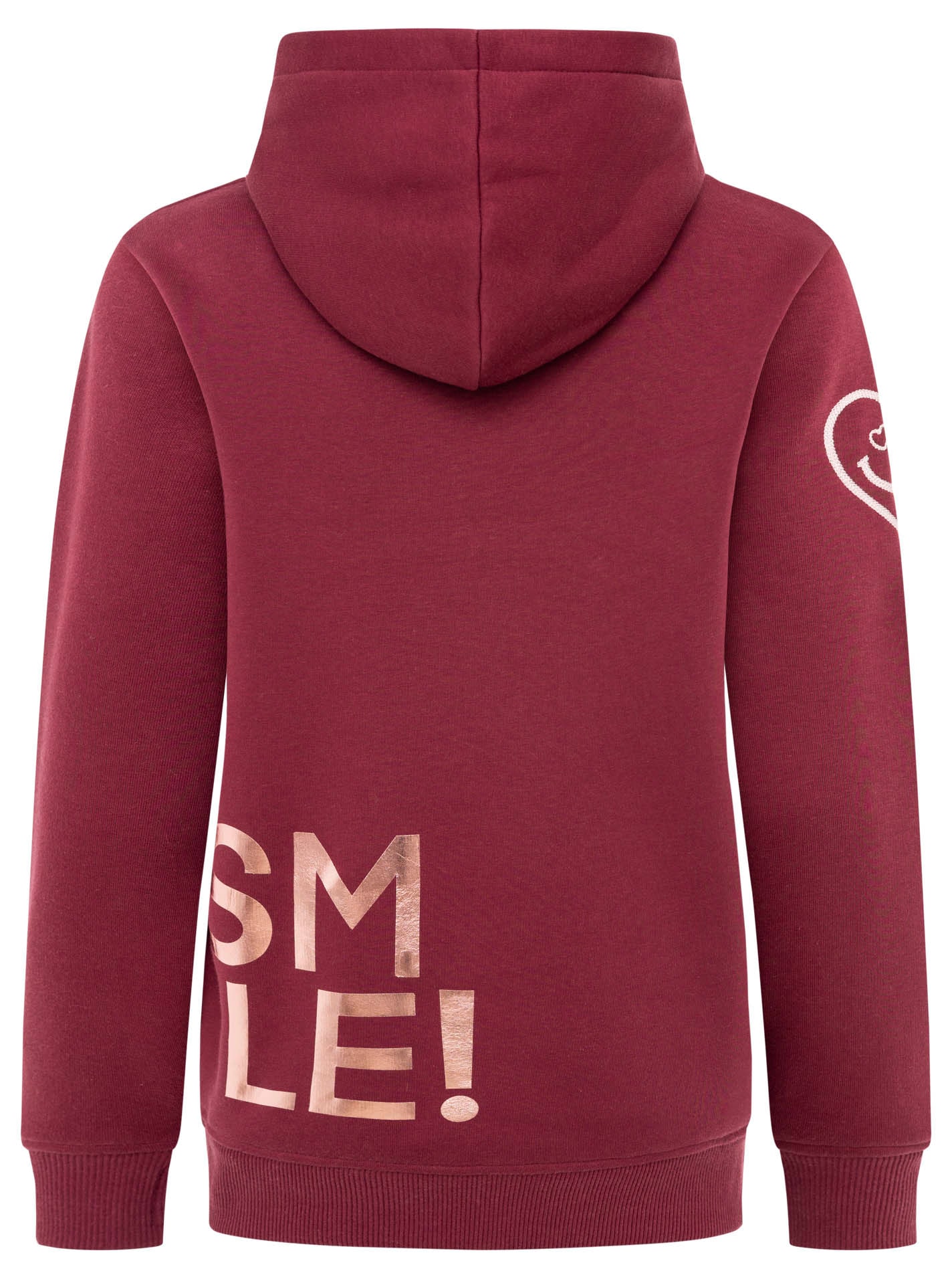 Zwillingsherz Hoodie »"Alissa Shiny"«, mit glänzendem SMILE Print vorne und hinten, gesticktem Herz am Arm