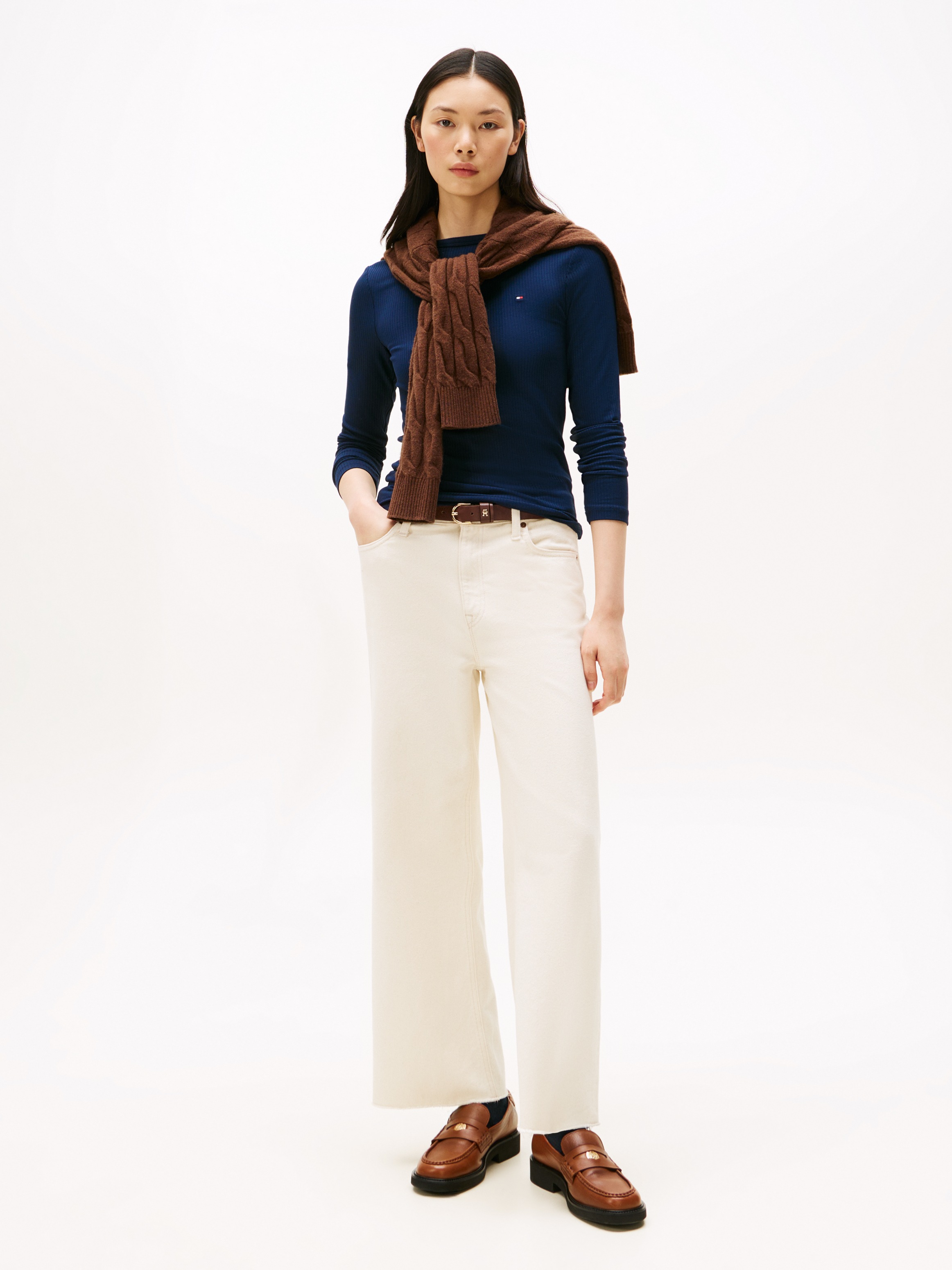 Tommy Hilfiger Langarmshirt »SLIM 5X2 RIB BOAT-NK LS«, in gerippter Struktur