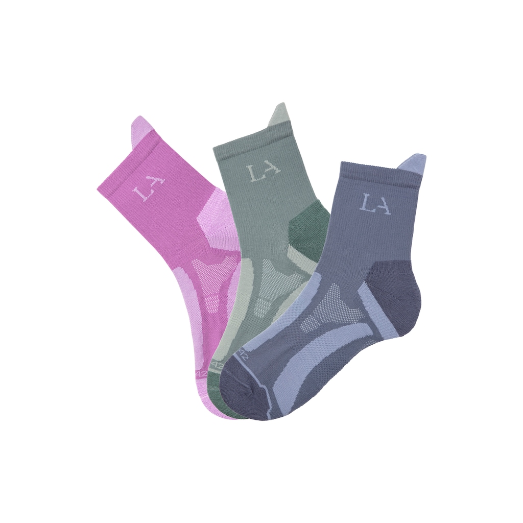 LASCANA ACTIVE Wandersocken, (Set, 3 Paar), mit verstärkten Belastungszonen