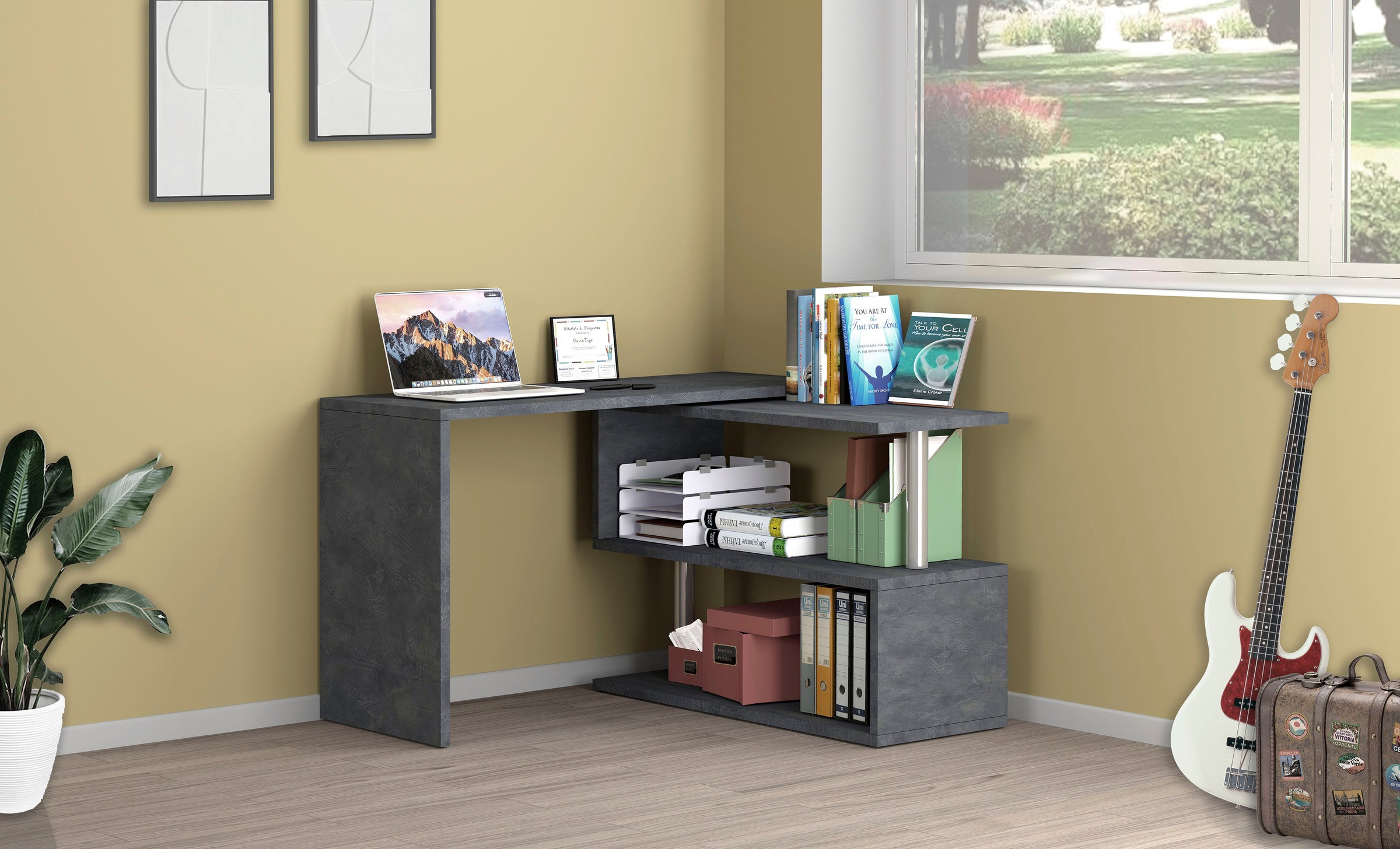 Home affaire Schreibtisch "Volta, Made in Italy" multifunktional - als Computertisch, Eckschreibtisch oder Sideboard