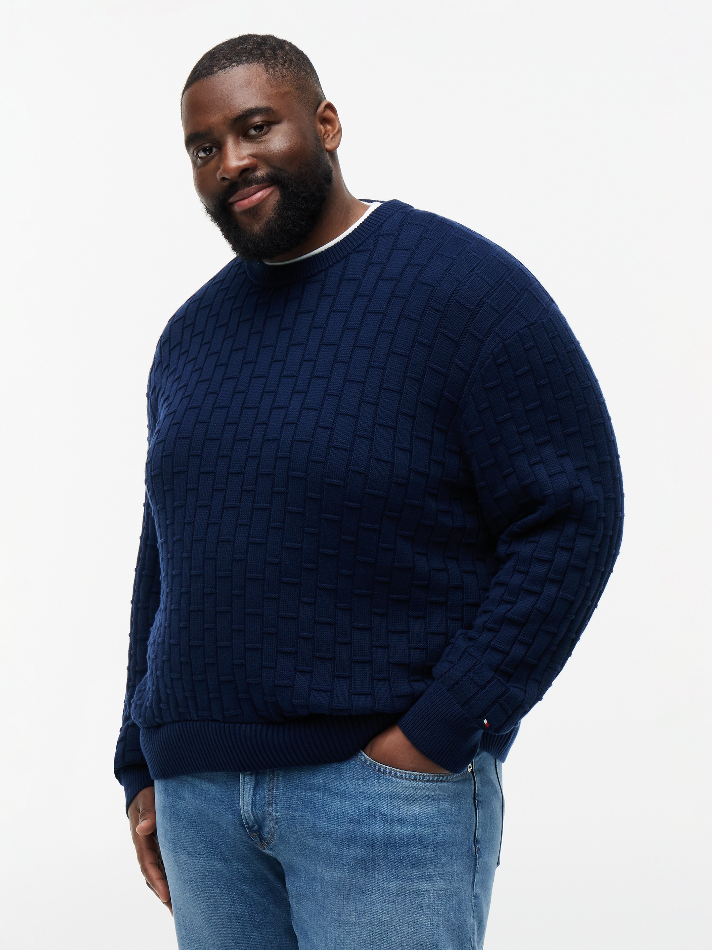 Tommy Hilfiger Big & Tall Rundhalspullover "BT-MOCK CABLE CREW NECK" Grosse Grössen