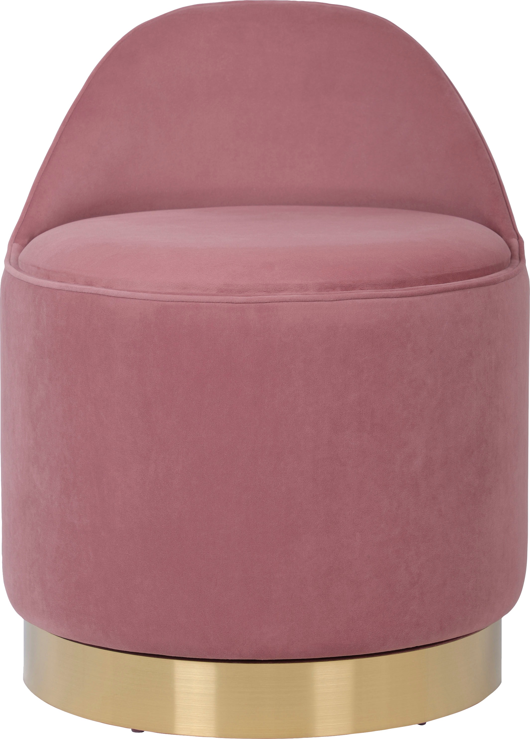 Tabouret Pivotant en Velours "Viktor" 68cm Rose