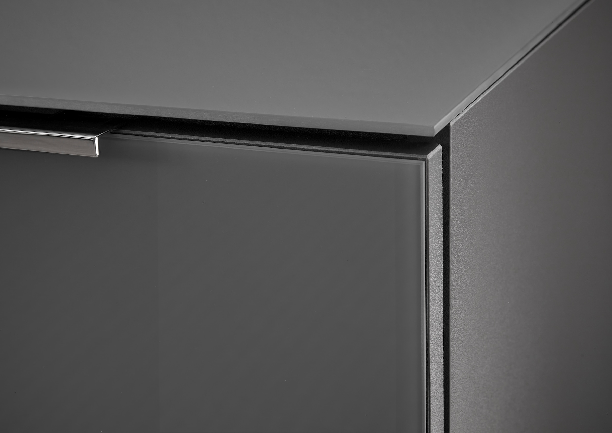 HBZ Sideboard »Santorin Mehrzweckschrank-Universalschrank, BxHxT 90x99x40 cm«, (1 St.), Mit 1 Tür und 4 Schubkästen mit Softclose, Glasfront und Glasoberboden