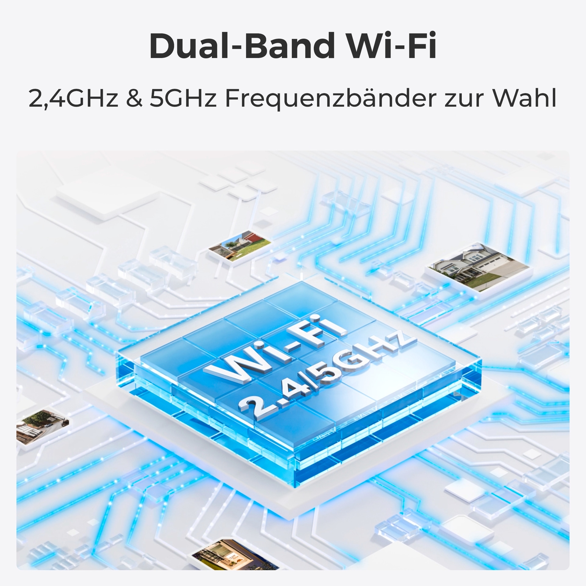 Reolink Smart Home Türklingel »D340W - 5MP Video-Türklingel & Chime«, Aussenbereich, 2,4/5 GHz WLAN, Personenerkennung, 2-Wege-Audio, arbeitet mit NVRs