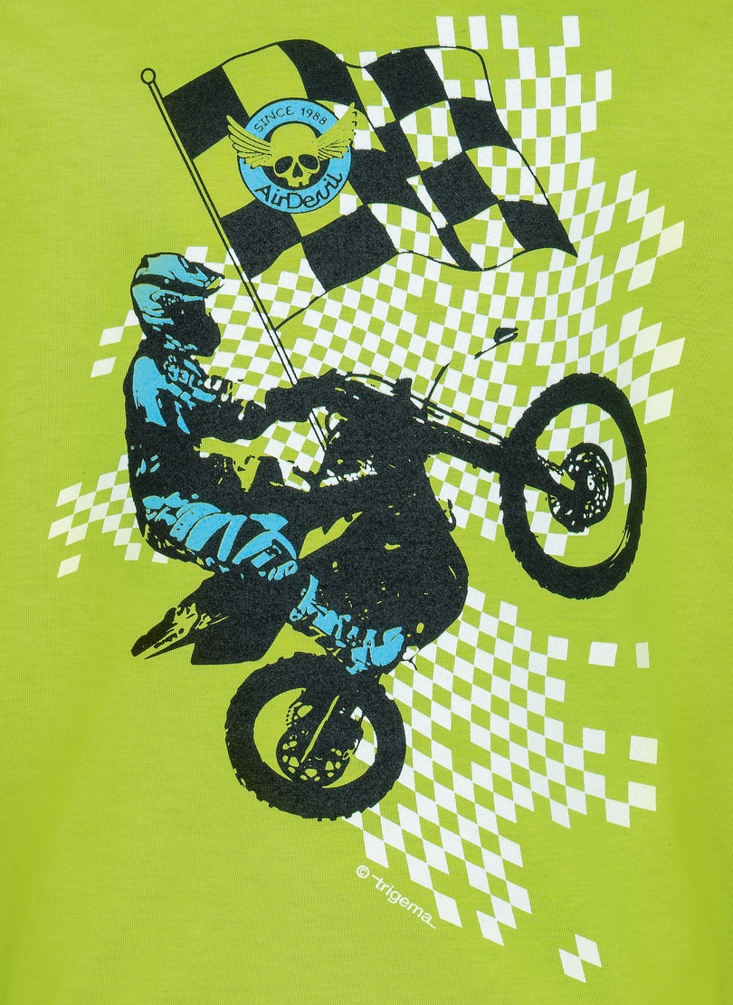 Trigema T-Shirt »TRIGEMA T-Shirt mit lässigem Motocross-Print«, (1 tlg.)