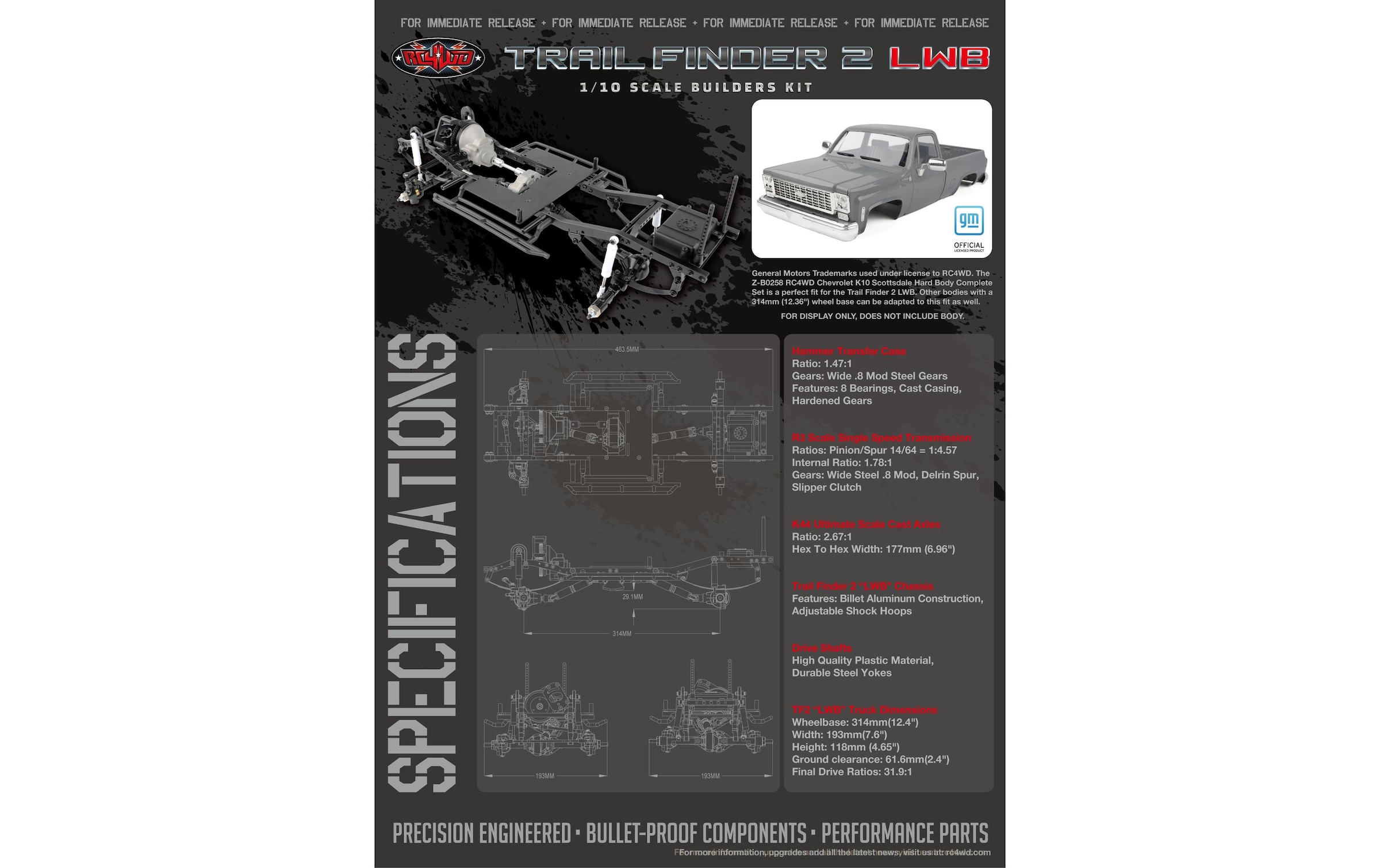 RC-Monstertruck »RC4WD Trail Finder 2 LWB Chassis Bausatz,«