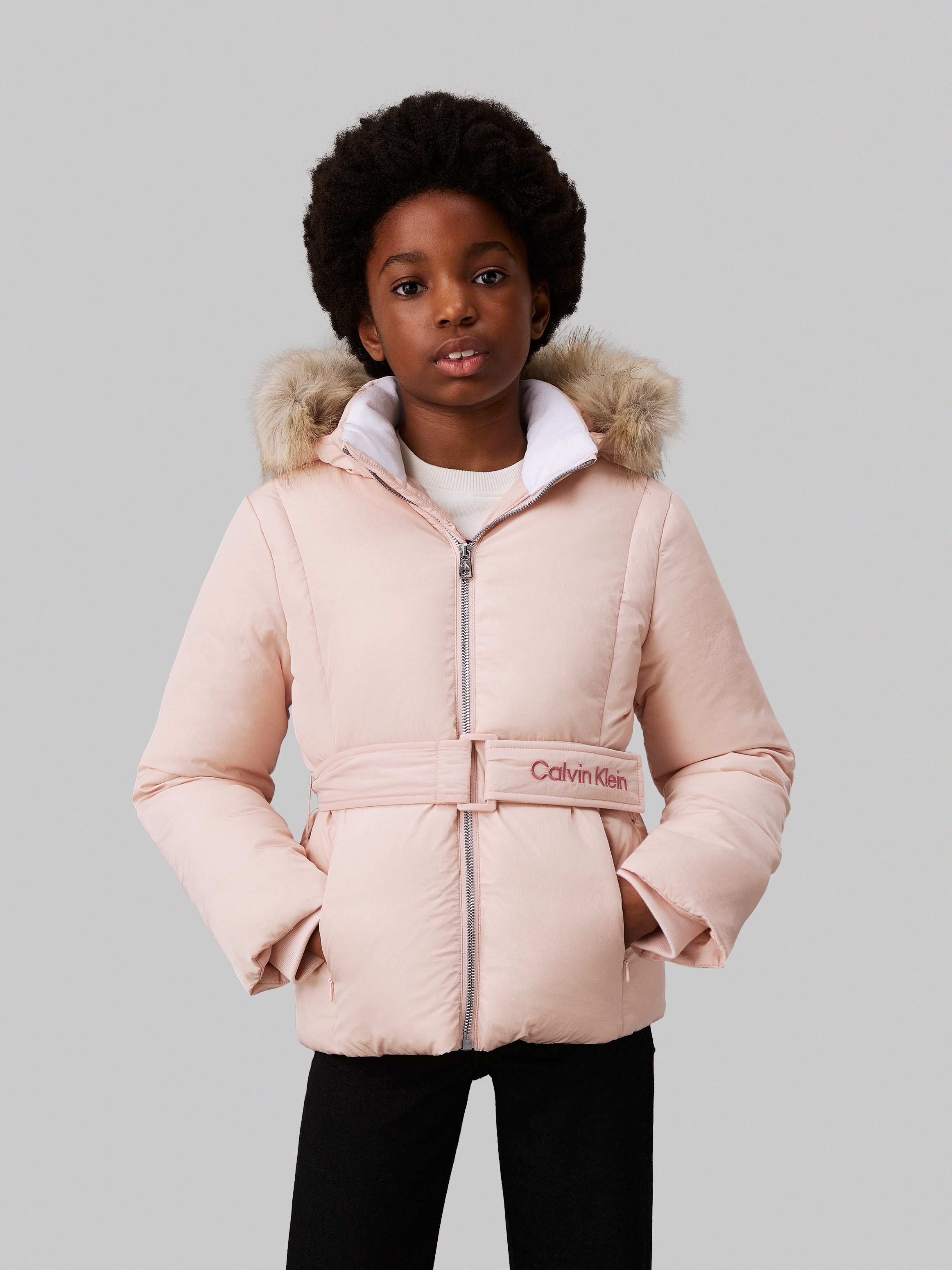 Outdoorjacke »Classic Belted Fur Jacket«, mit Kapuze, für Kinder bis 16 Jahre und mit...