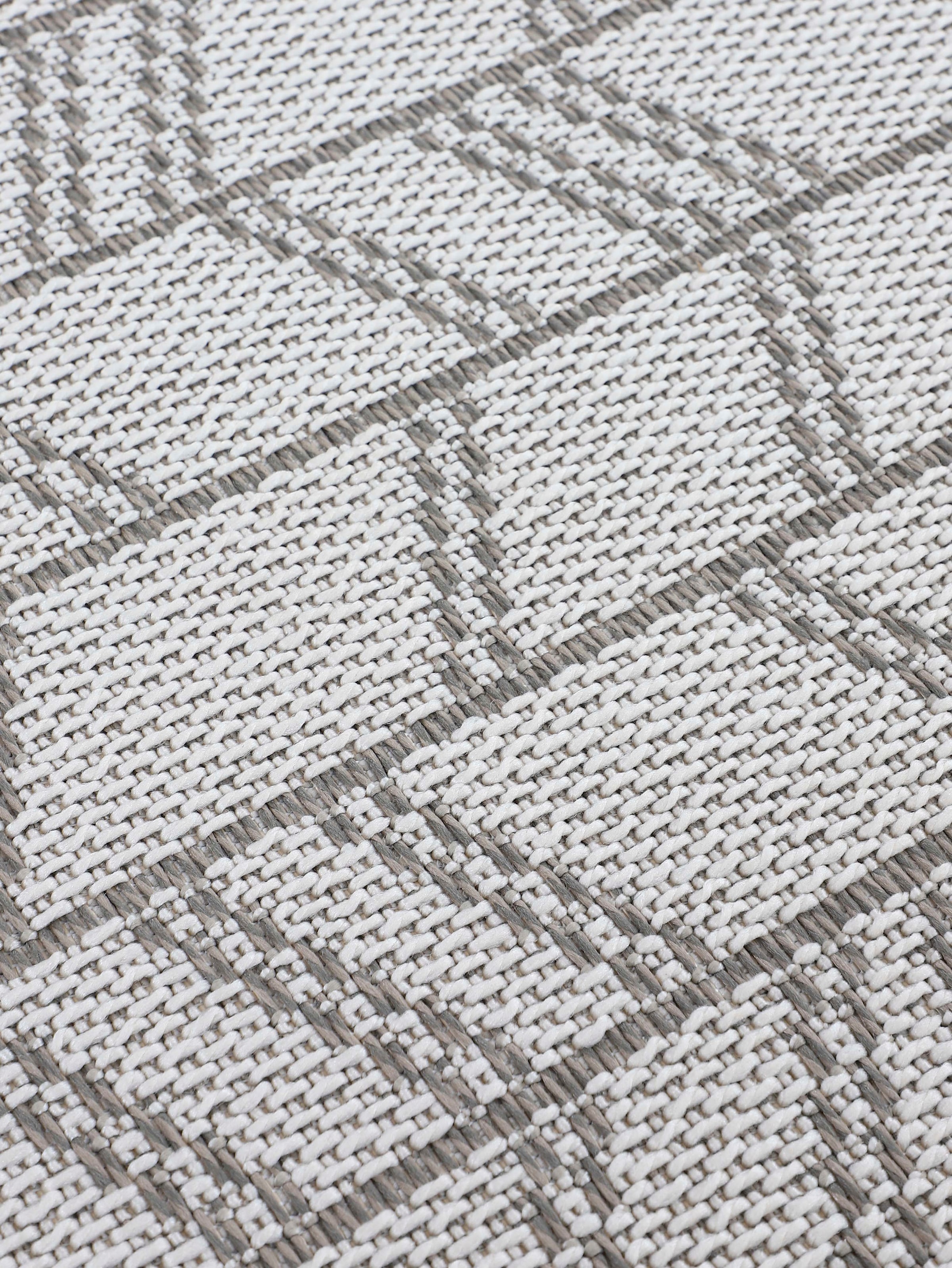 carpetfine Läufer »Boho 102«, rechteckig, 4 mm Höhe, robustes Flachgewebe, Sisal Optik, UV-beständig, Aussenbereich