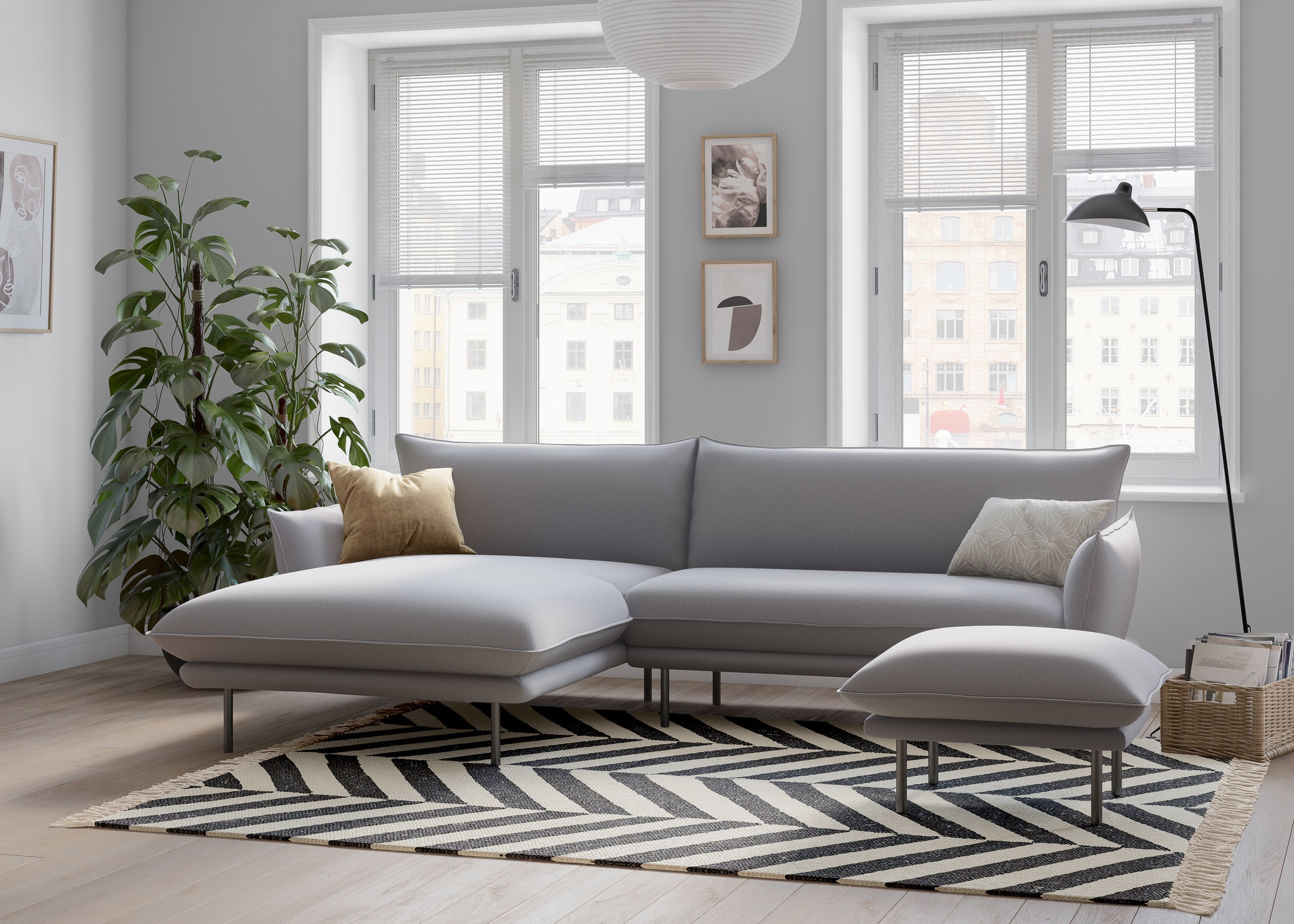 andas Polsterhocker »Stine«, Besonderes Design durch Kissenoptik und Keder, by Morten Georgsen