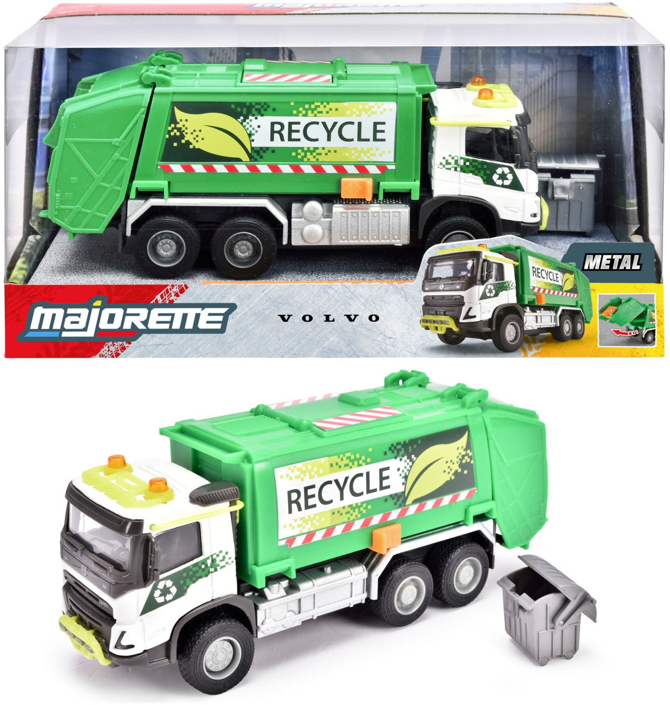 majORETTE Spielzeug-Müllwagen "Volvo FMX Garbage Collector"