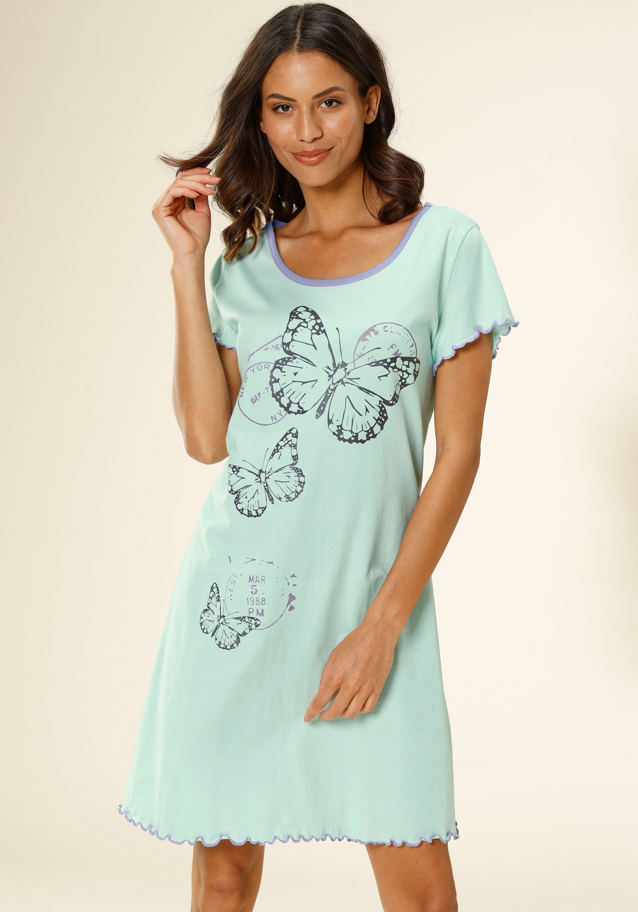 Vivance Dreams Nachthemd mit Schmetterling Motiv