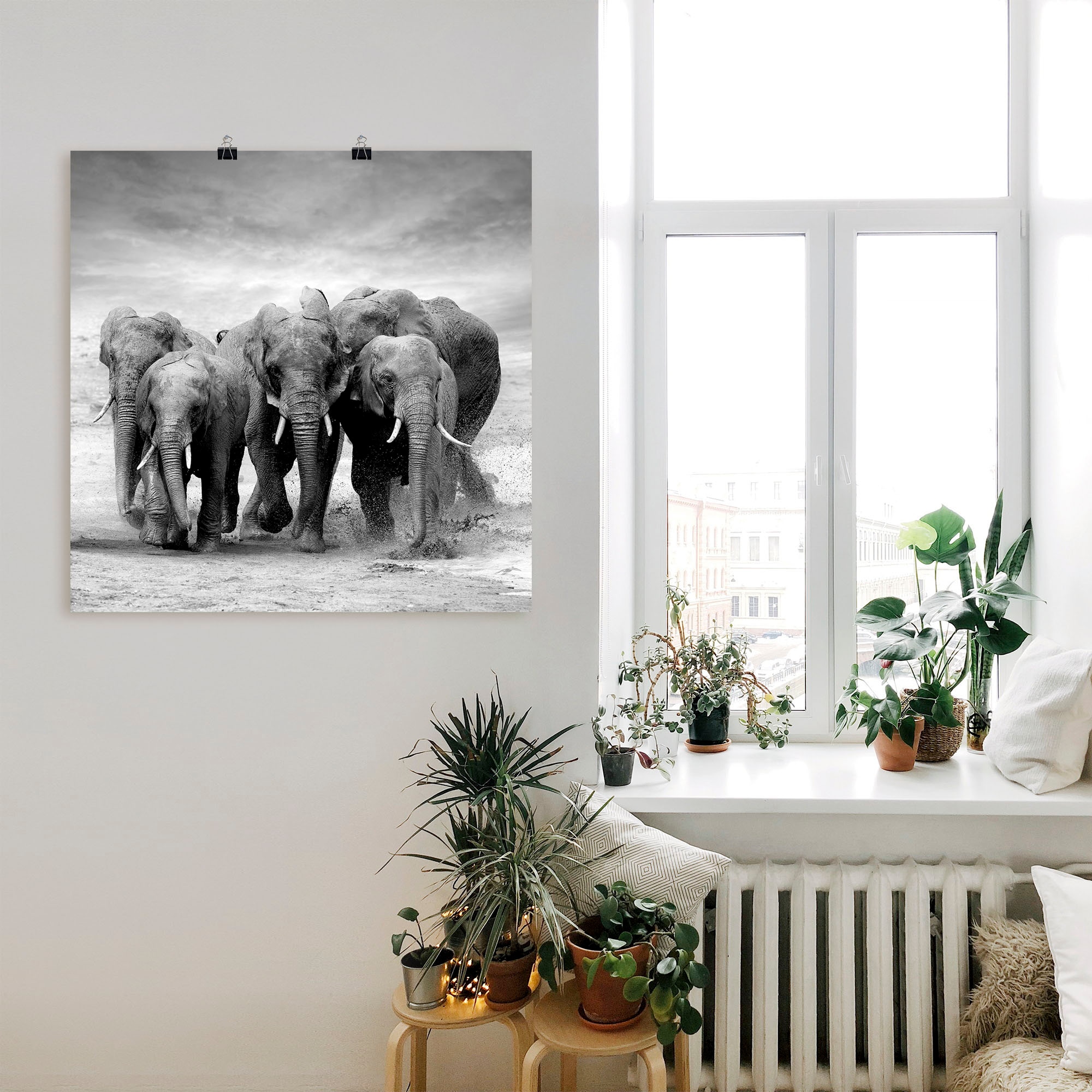 Artland Wandbild »Elefanten«, Wildtiere, (1 St.), als Leinwandbild, Poster, Wandaufkleber in verschied. Grössen