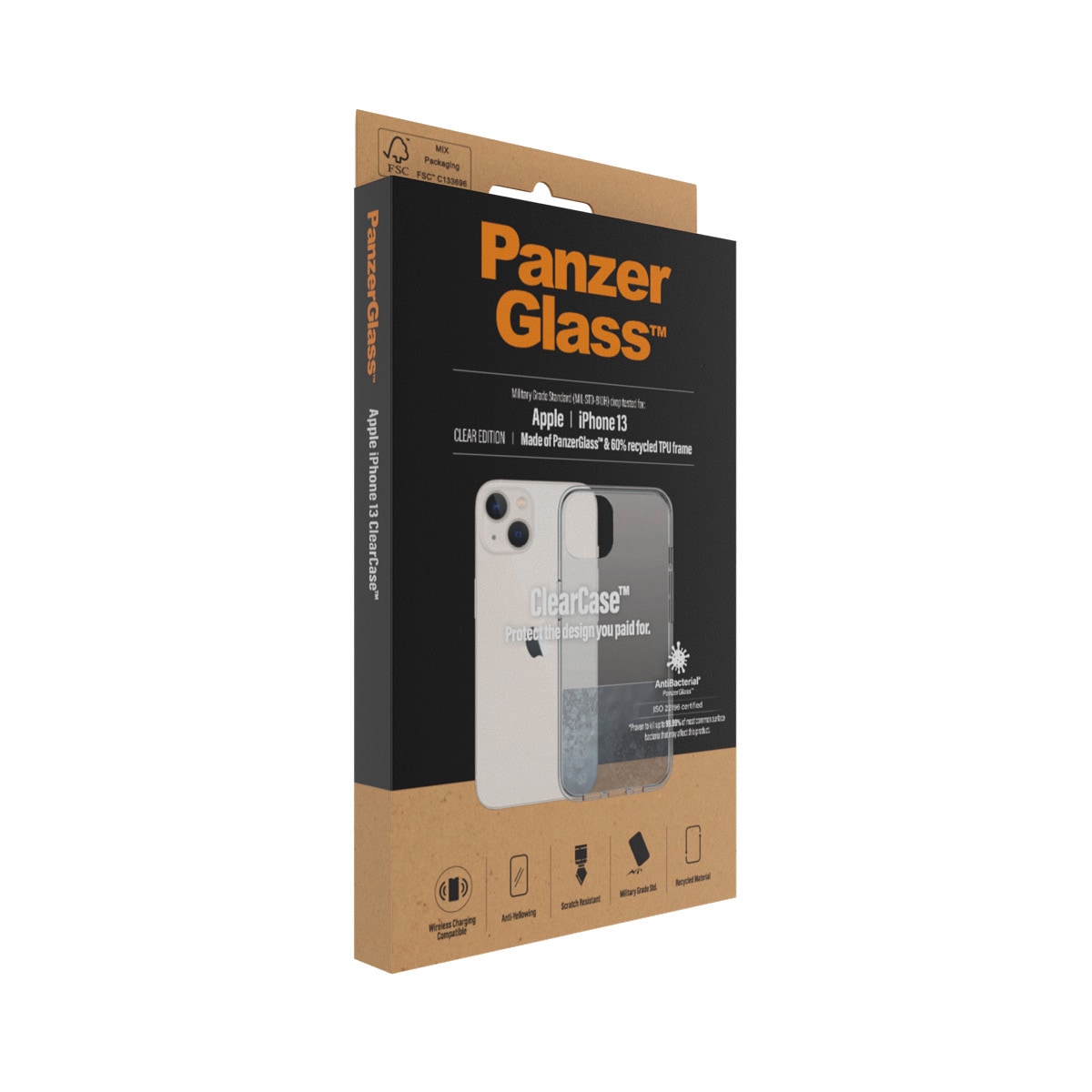 PanzerGlass Handyhülle »ClearCase für Apple iPhone 13«, iPhone 13, Backcover, Schutzhülle, Handyschutzhülle, Case, Schutzcase, stossfest
