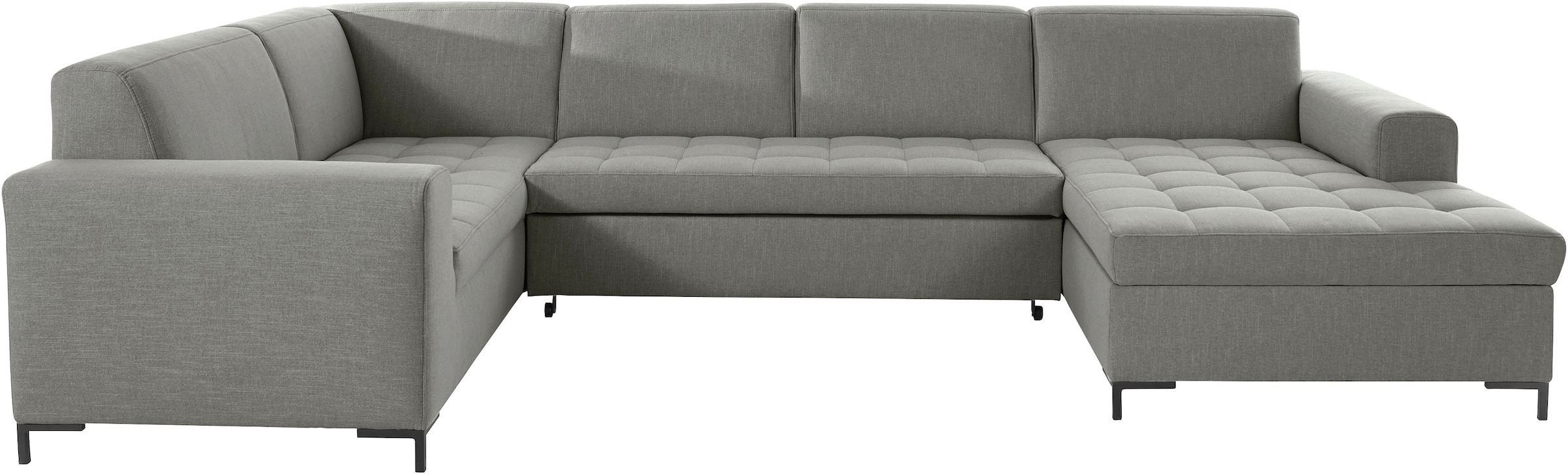 GOODproduct Wohnlandschaft »Grazzo, aktuelle Steppung im Sitz, viel Platz, zeitlos, U-Form«, hochwertige Stoffe aus recyceltem Material, Steppung im Sitzbereich