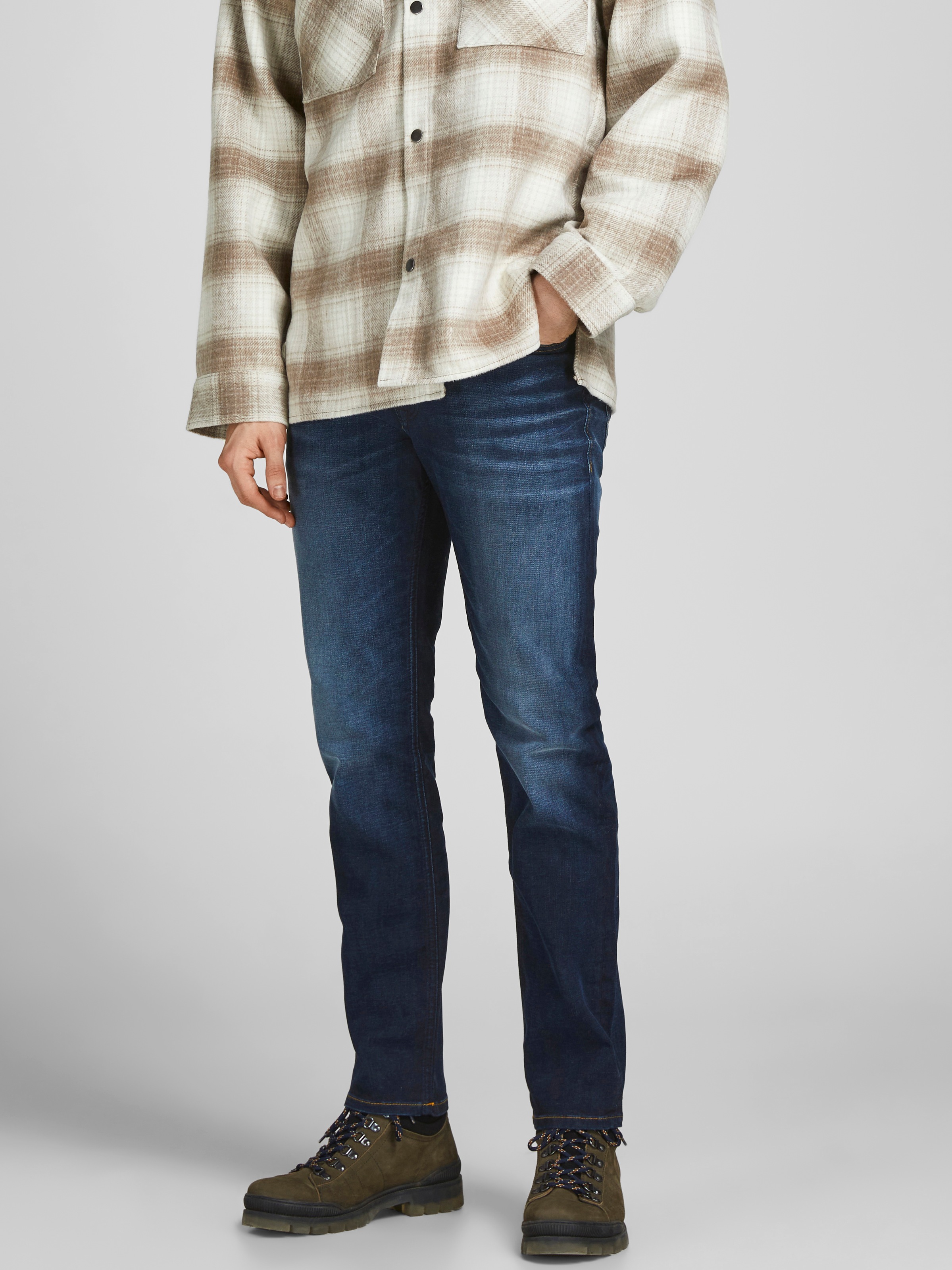 Jack & Jones Regular-fit-Jeans »JJICLARK mit Used-Look und Stretch für den Alltag« mit Abriebeffekten