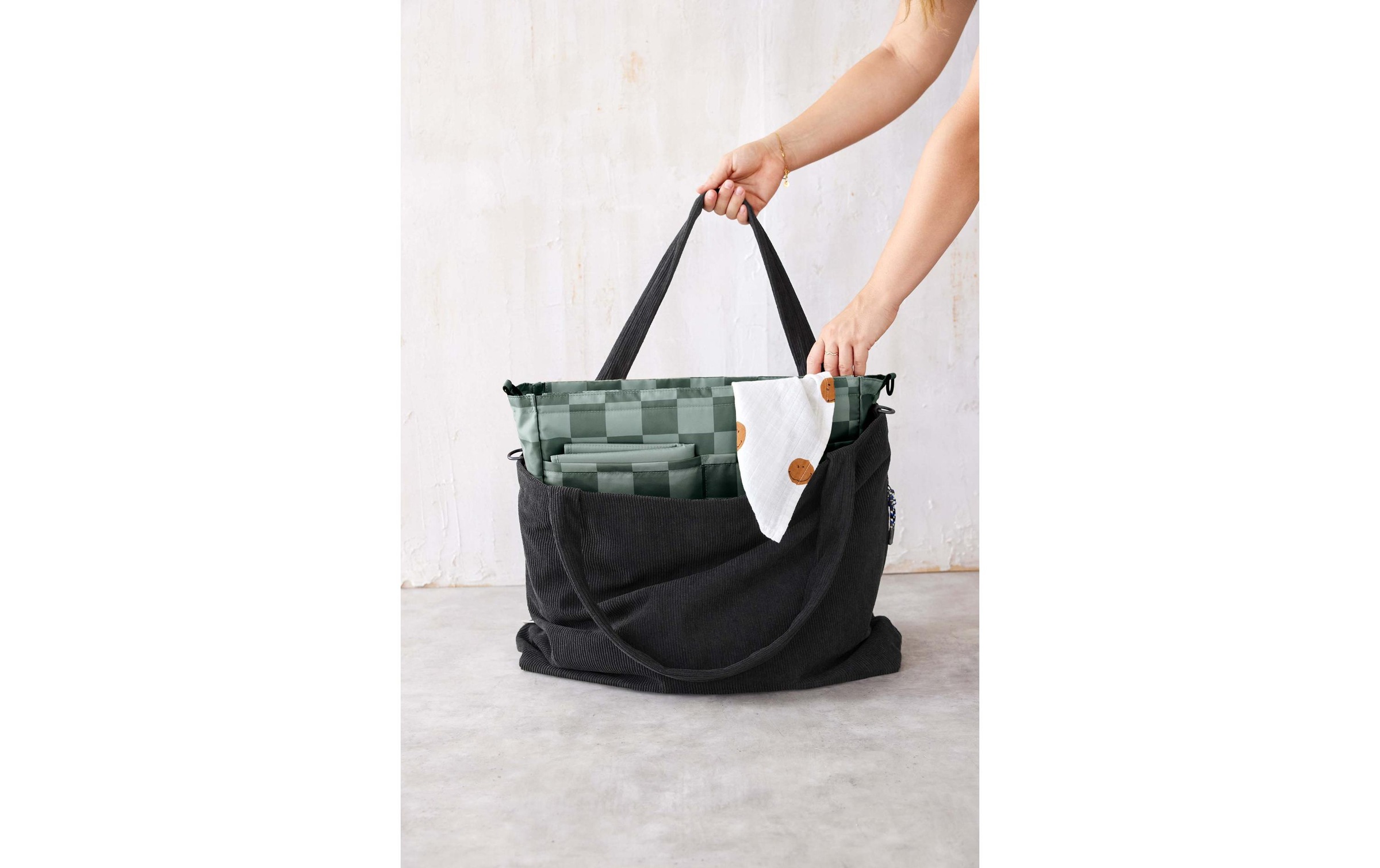 LÄSSIG Wickeltasche »Mix Shopper Cord Schwarz«