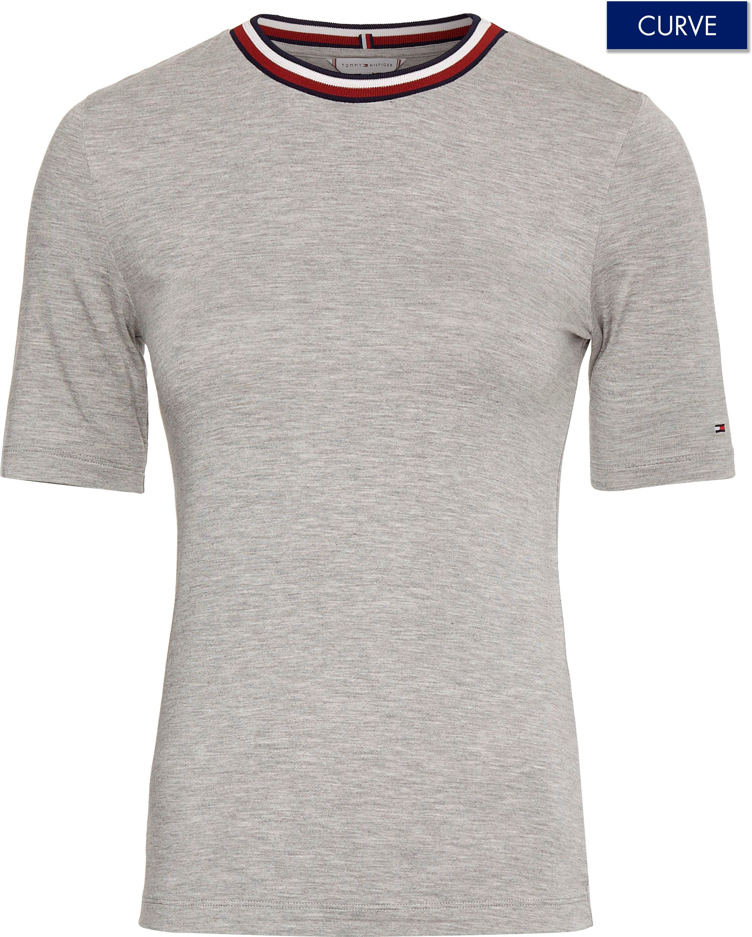 Tommy Hilfiger Curve T-Shirt »CRV SLIM Markenlabel C-NK PLUS SIZE GLOBAL CURVE,mit SS«, kaufen | STRIPE Tommy Jelmoli-Versand online Hilfger