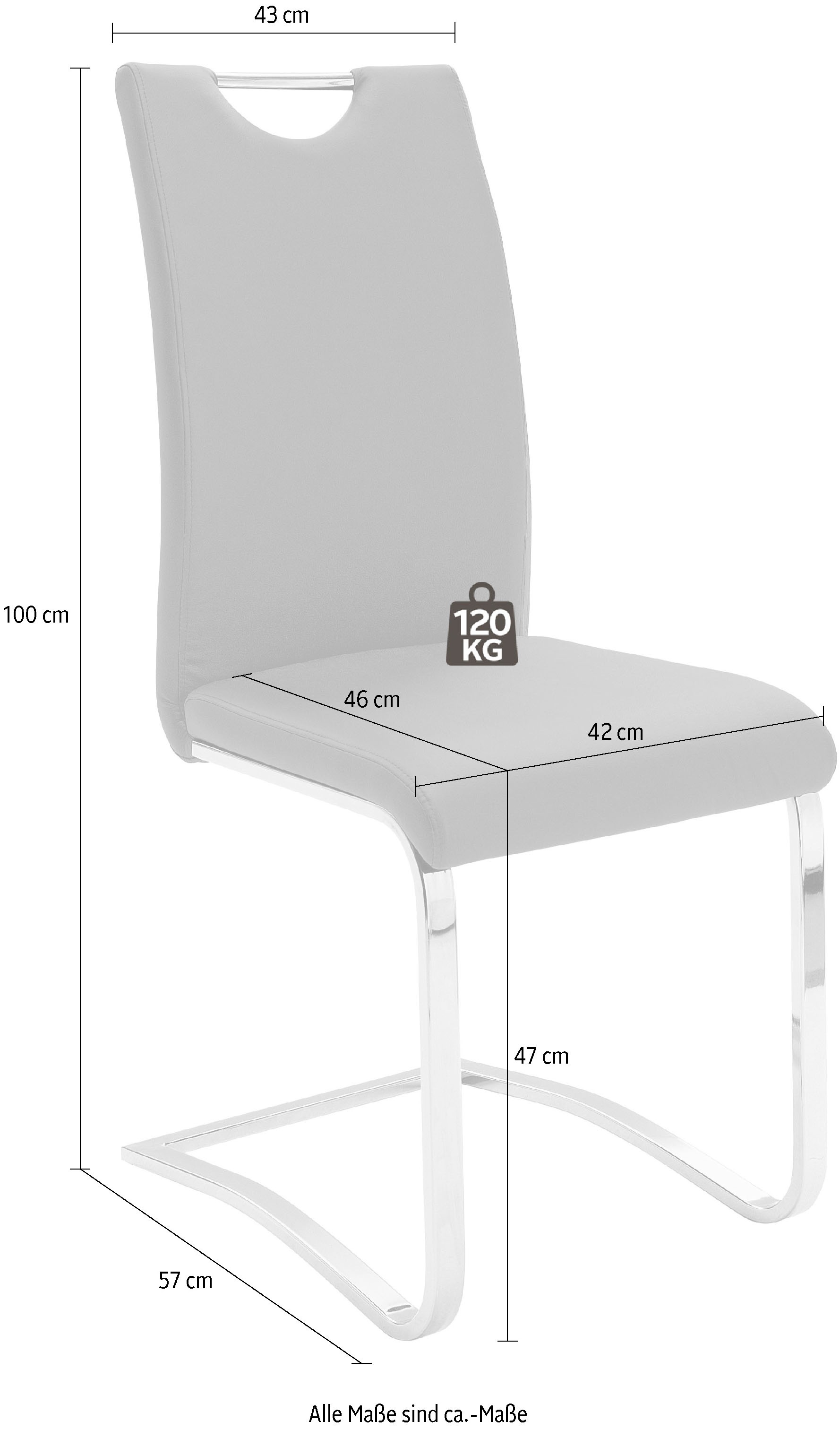 MCA furniture Freischwinger »Köln«, (Set), kaufen 120 belastbar Kunstlederbezug, Jelmoli-Versand kg Stuhl 4 online Komfortsitzhöhe, bis St., 