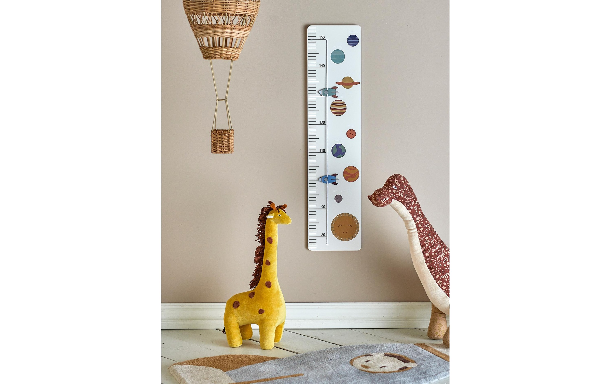 Bloomingville Messlatte »Space 19 x 80 x 1,5 cm Grau, MDF«