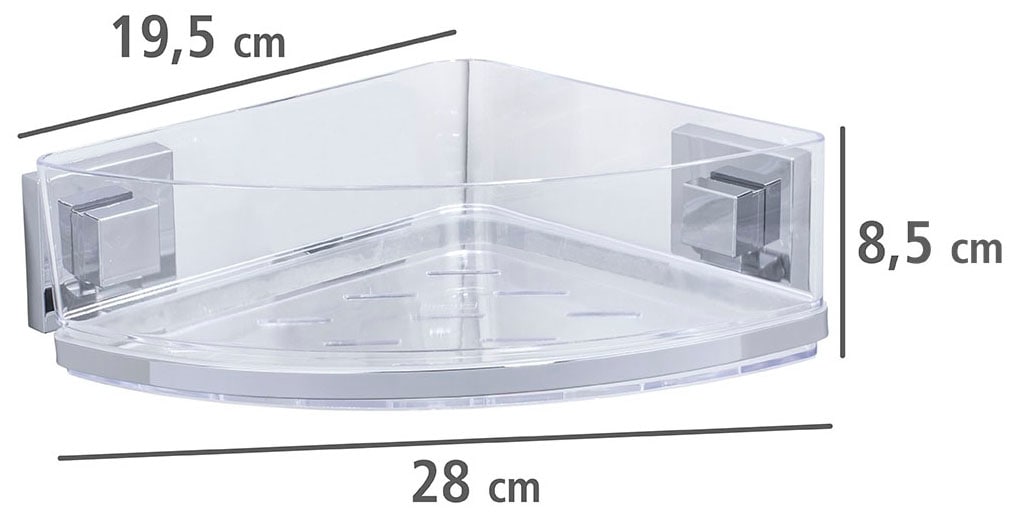 WENKO Eckregal »Vacuum-Loc Quadro«, 1 Etage