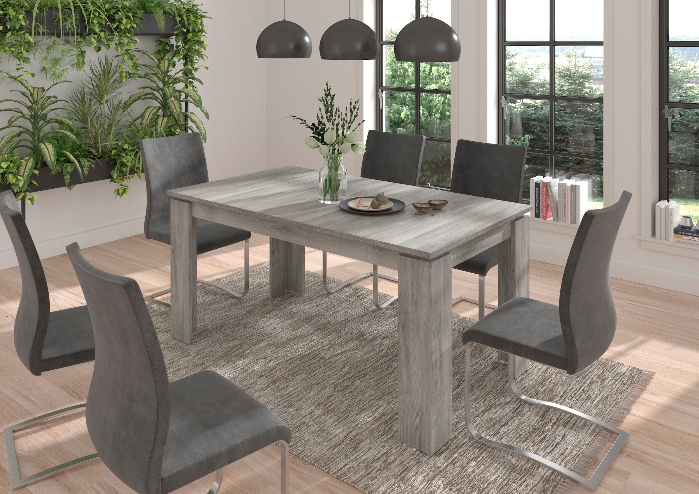 INOSIGN Esstisch »Kalmar, rechteckig, 160 cm ausziehbar auf 200 cm, inkl. Einlegeplatte«, Esszimmertisch, Tisch, Küchentisch, dining table