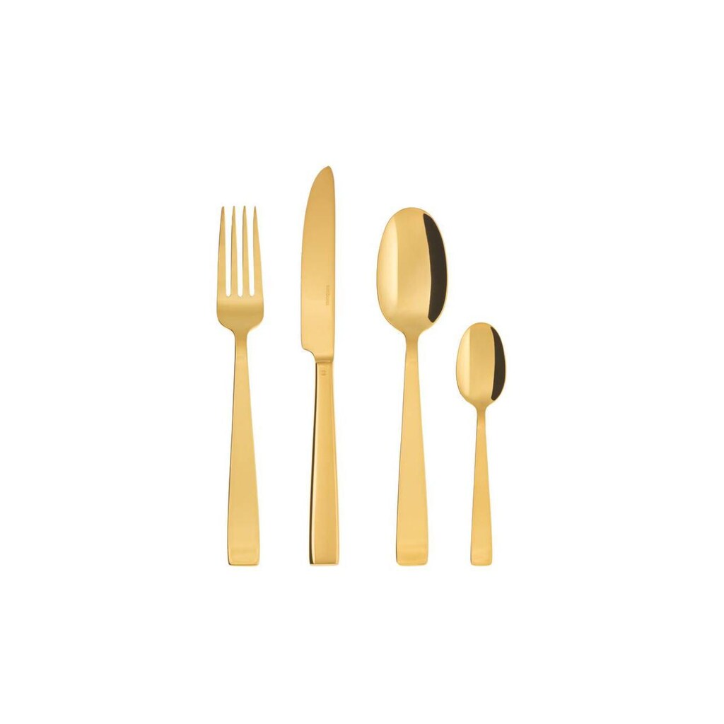 sambonet Besteck-Set »Flat PVD 24-teilig, Goldfarben«, (Set, 24 tlg.)