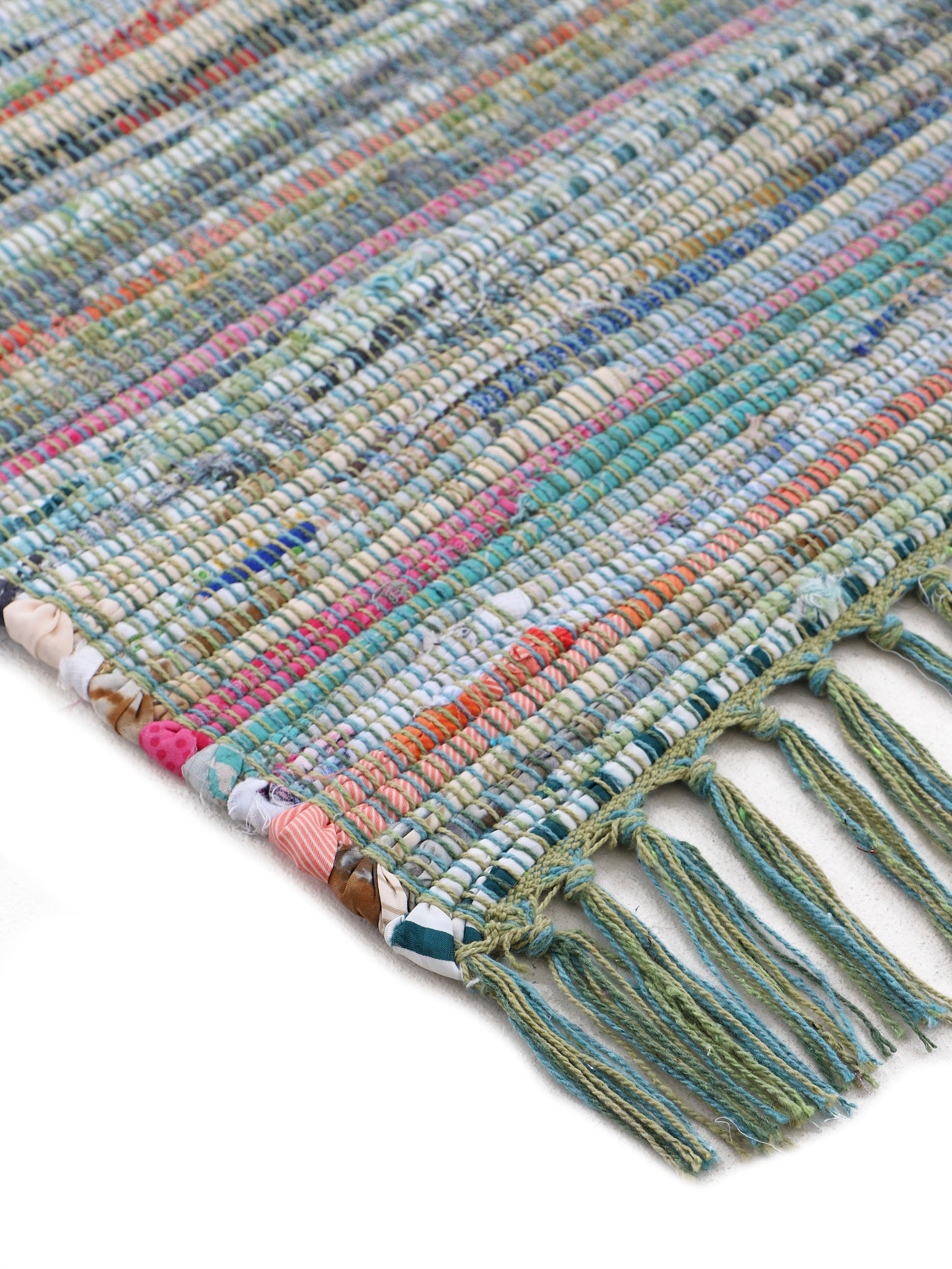 carpetfine Teppich »Kelim Chindi, Wendeteppich«, rechteckig, 6 mm Höhe, handgewebt, Fleckerlteppich mit Fransen, auch vielen in Läufergrössen