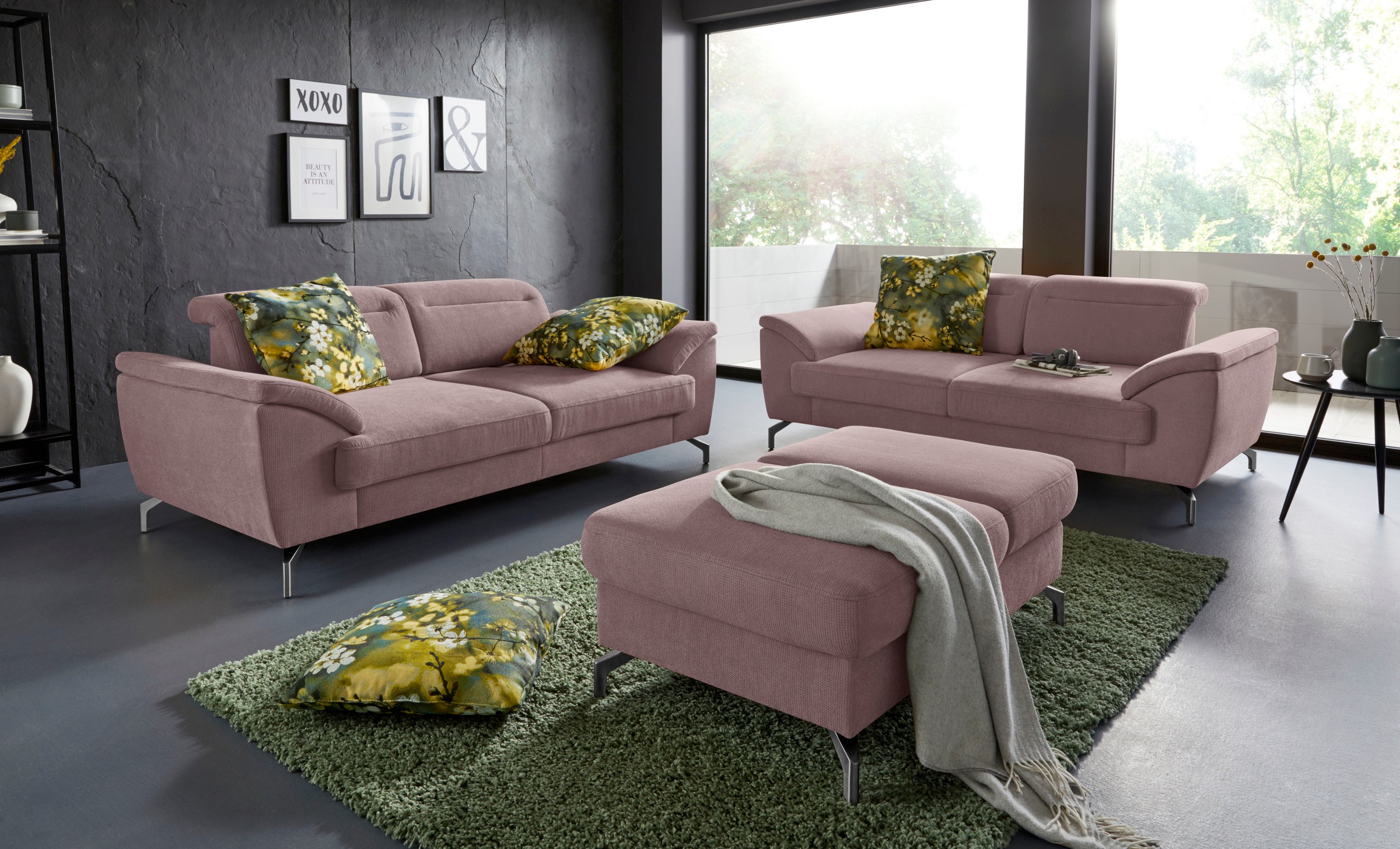 sit&more Hocker »Percy«, Fusshöhe 15cm, mit Klappfunktion, wahlweise in 2 Fussfarben