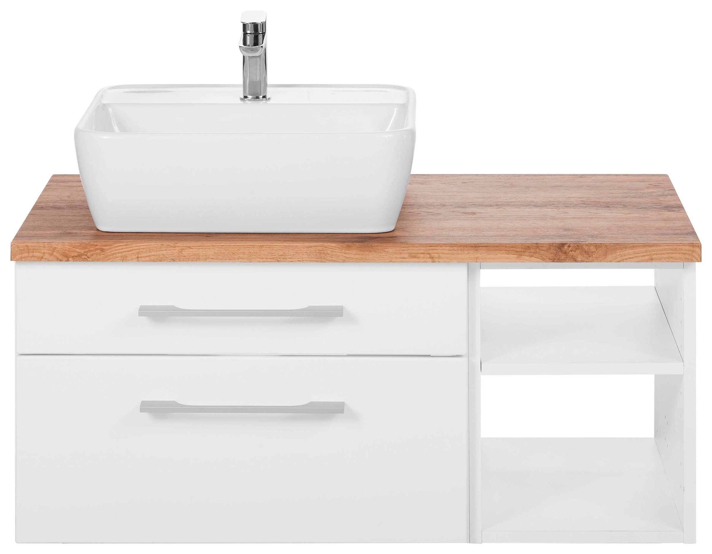 welltime Waschbeckenunterschrank "Davos" Badmöbel, Waschtisch inkl. Waschbecken, Breite 90 cm