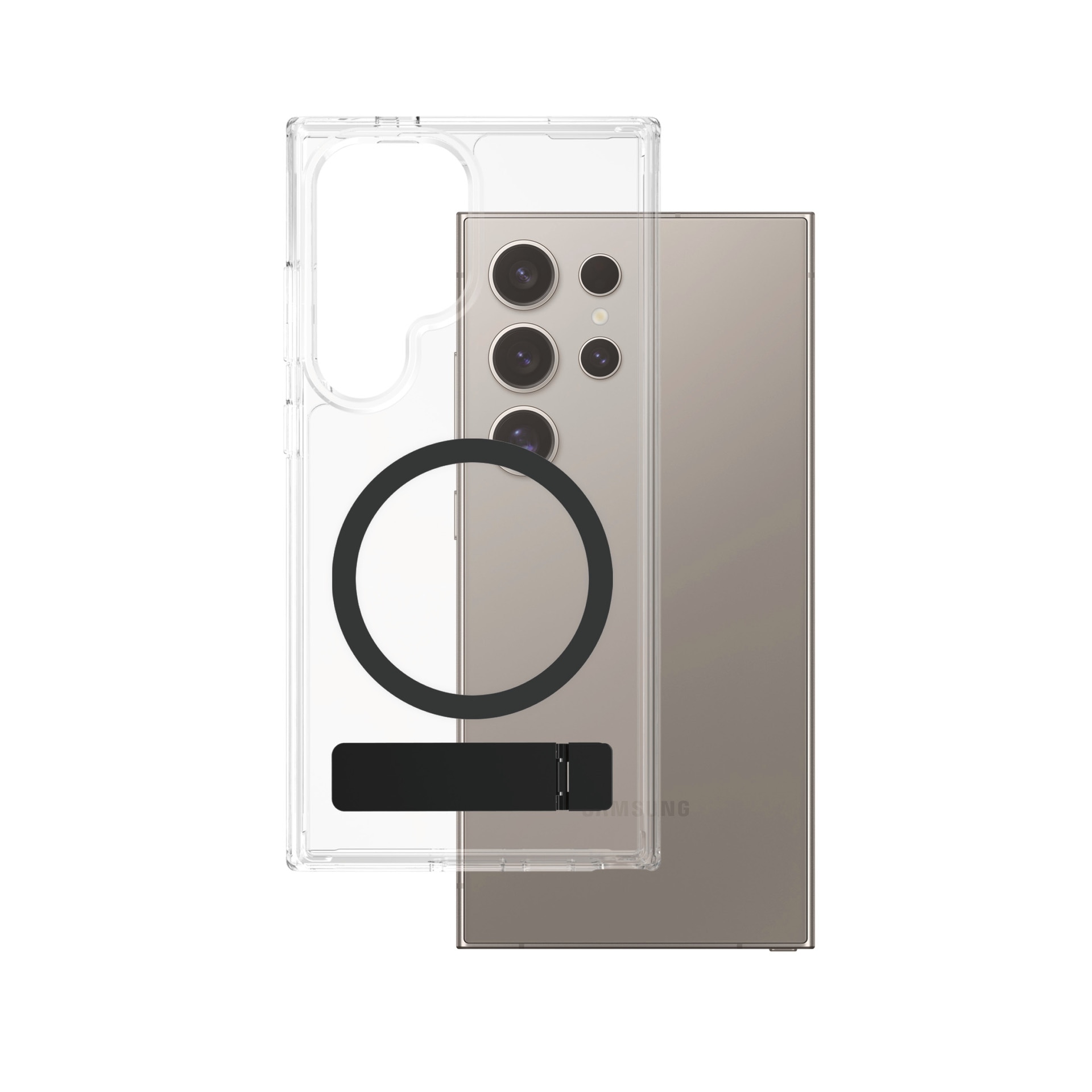CARE by PanzerGlass Handyhülle »Magnetic QI Compatible Kickstand Case für Samsung Galaxy S25 Ultra«, Backcover, Schutzhülle, Handyschutzhülle, Case, Schutzcase, stossfest