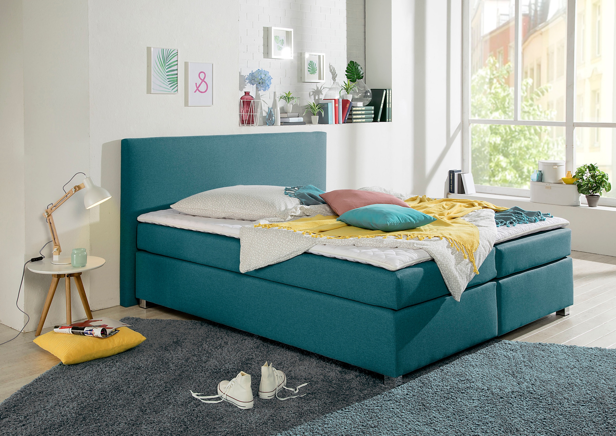 Home affaire Boxspringbett "Eliana" inkl. Topper, in 4 Breiten, 3 Matratzenarten und 2 Härtegraden