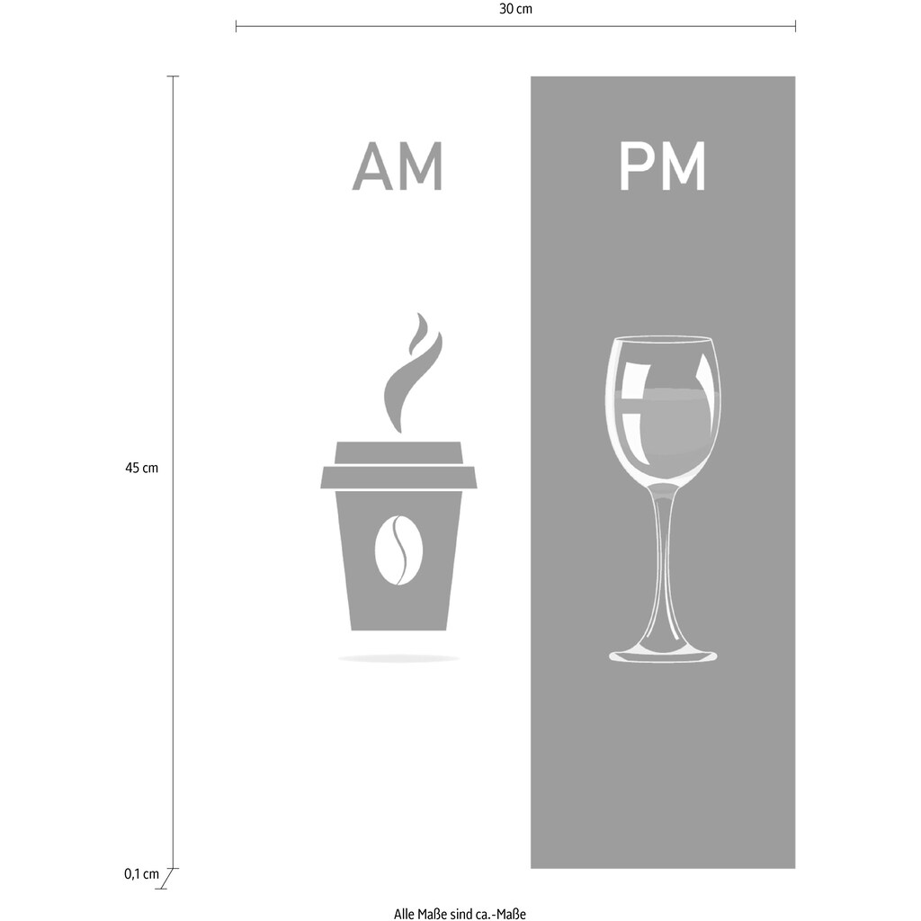 queence Wanddekoobjekt »AM PM - Kaffeebecher und Wein«