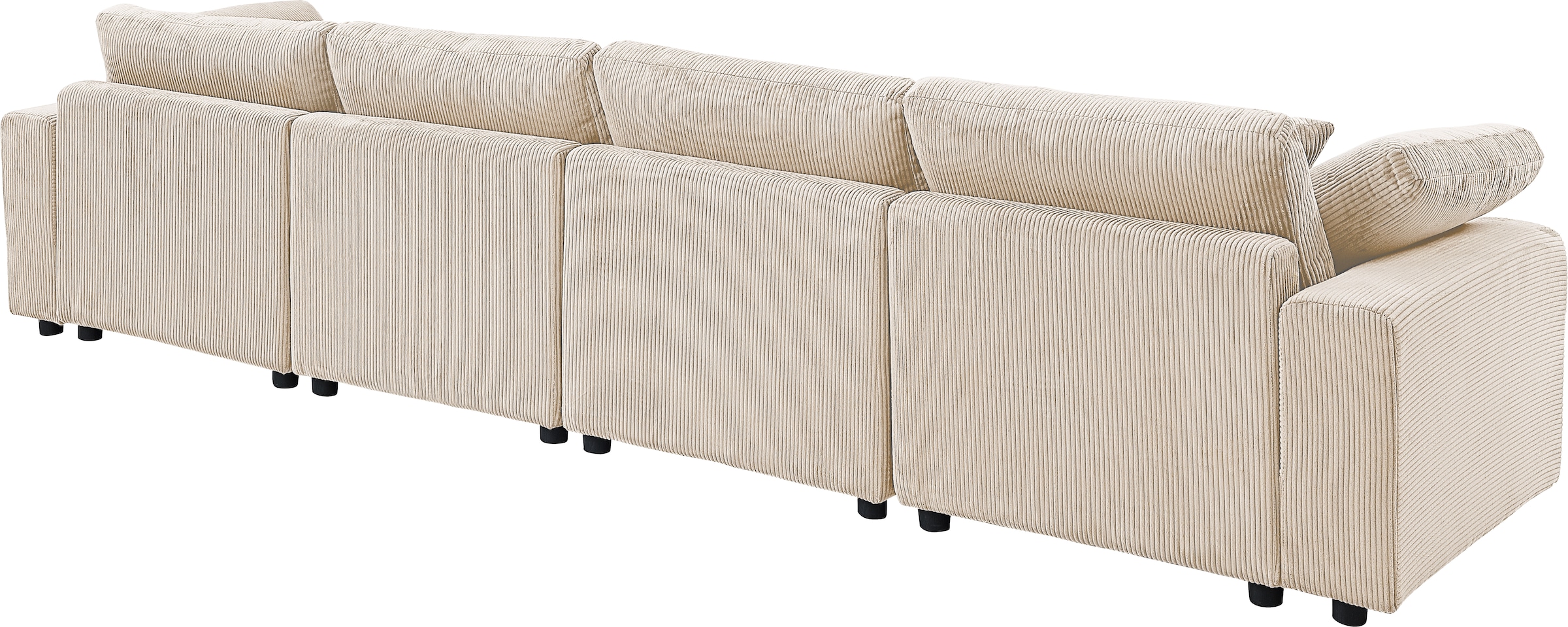 RAUM.ID 4-Sitzer »Bennid, XXL-Modulsofa mit vielen individuellen Stellmöglichkeiten«, (Set, 4 St.), inklusive 2 grossen & 2 kleinen Zierkissen im flauschigen Cord