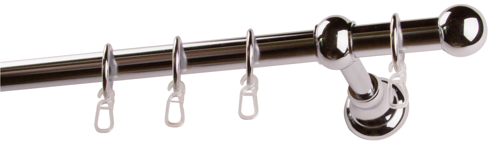 GARESA Gardinenstange "ANDREA" Ø 20 mm 1 läufig-läufig Wunschmaßlänge Vorhanggarnitur, verlängerbar, Endknopf Kugel kurz, mit Ringen
