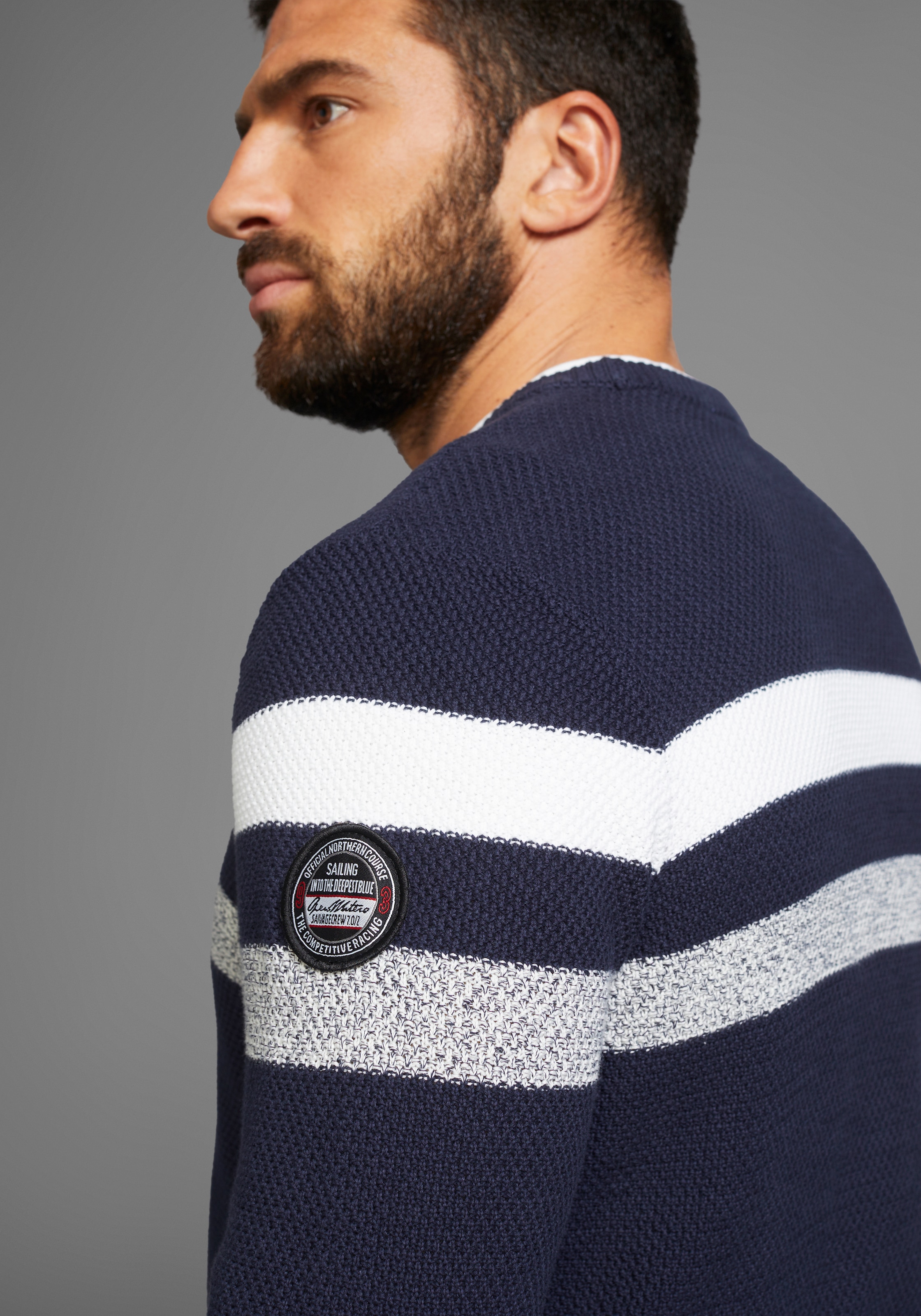 Man's World Strickpullover, in melierte Optik