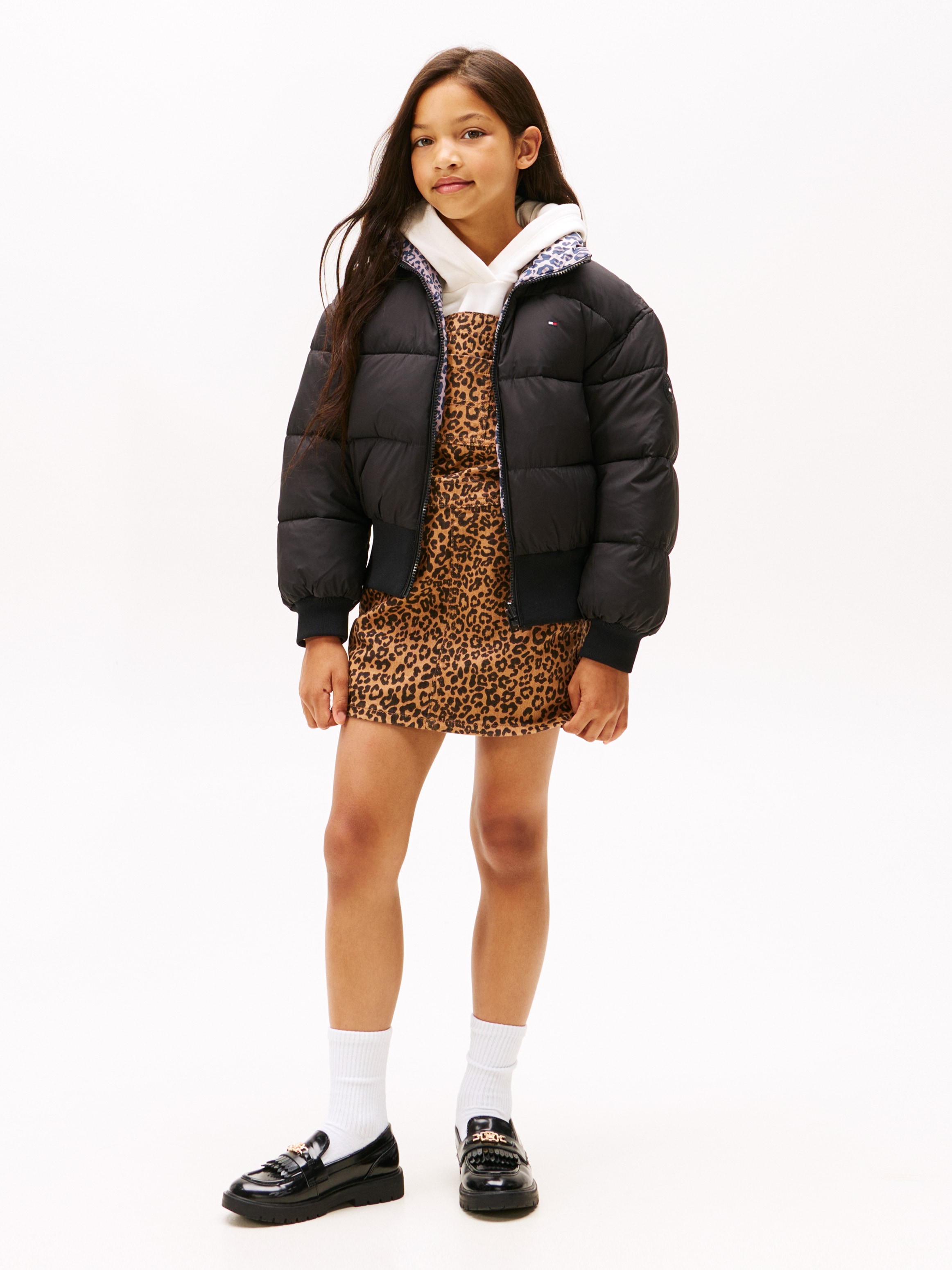Tommy Hilfiger Wendejacke »REVERSIBLE STRIPE PUFFER BOMBER«, ohne Kapuze, Kinder bis 16 Jahre