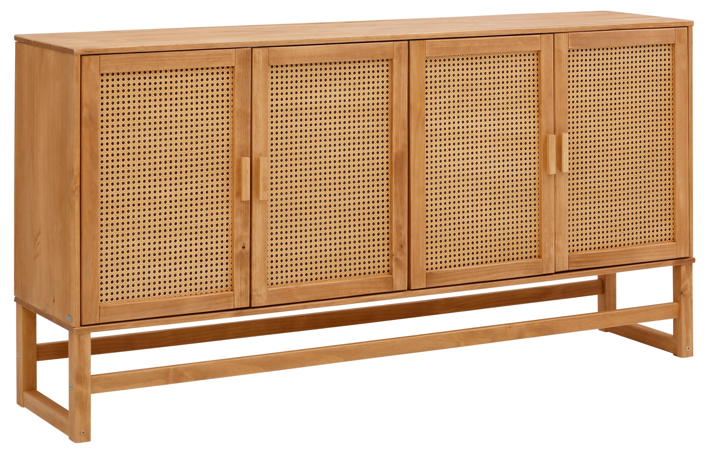 Home affaire Sideboard, Rattangeflecht auf den Türfronten, aus Massivholz, zwei Farbvarianten