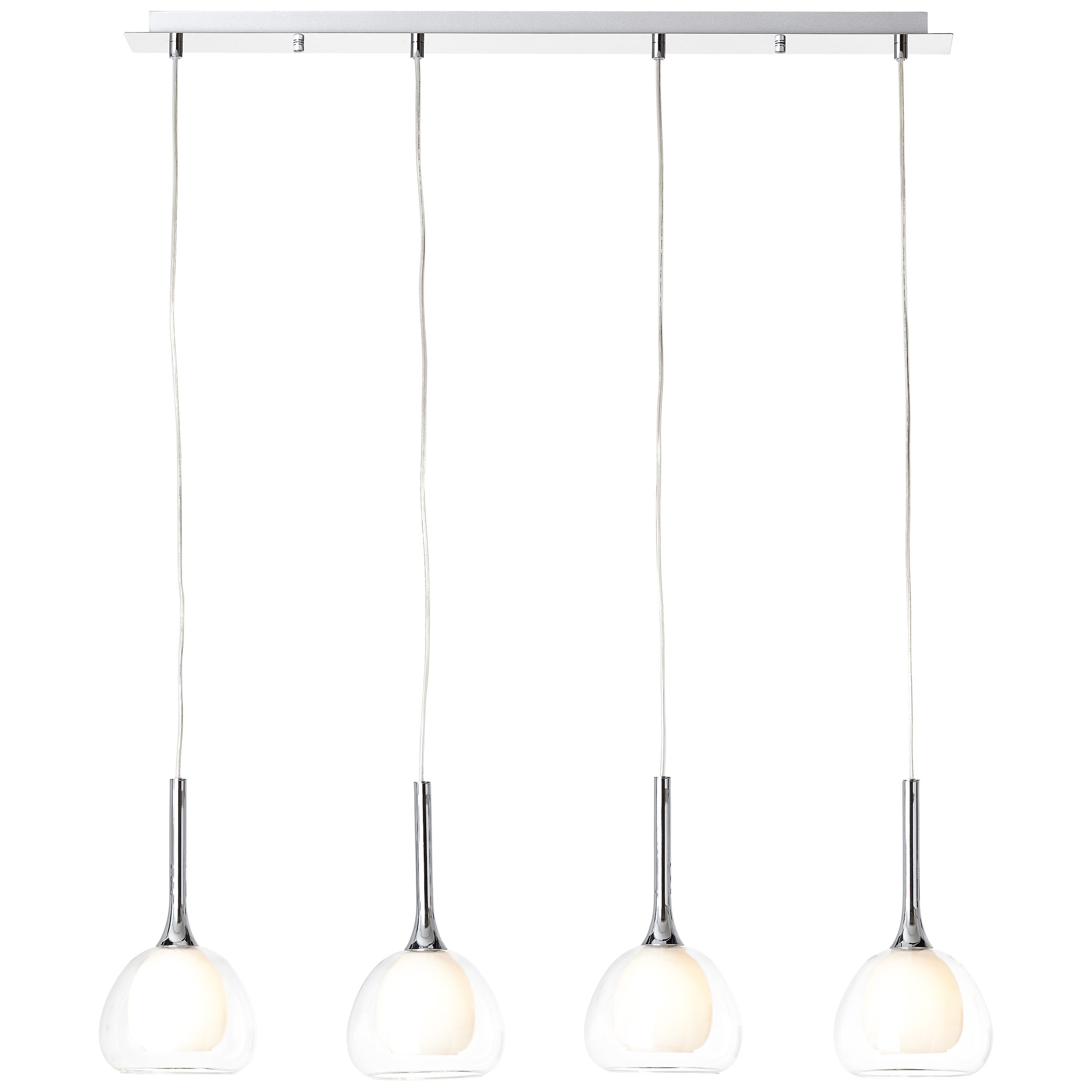 Brilliant Pendelleuchte »Hadan«, 4 flammig, Leuchtmittel E14 | ohne Leuchtmittel, Hängelampe 4flg chrom/weiss-transparent