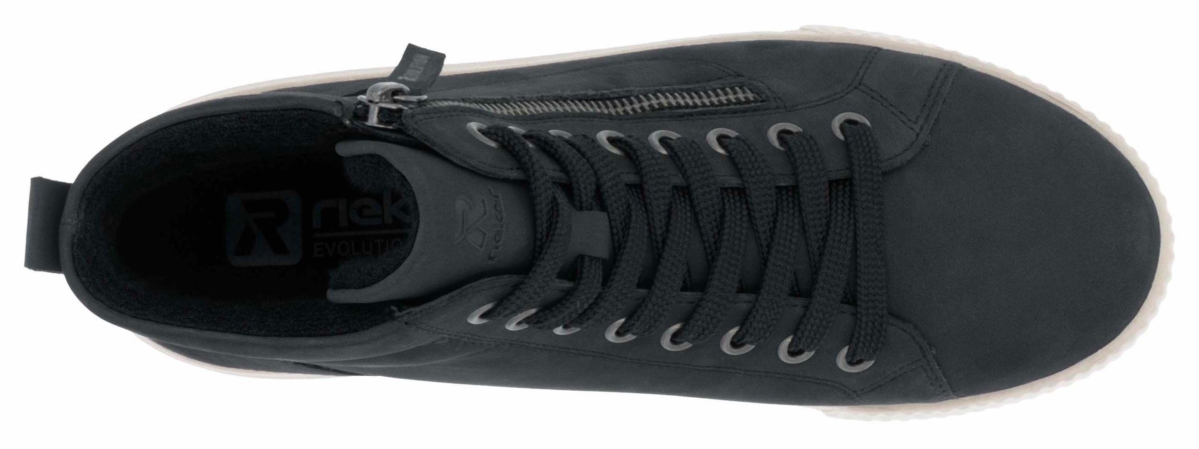 RIEKER Sport Schnürboots, Stiefelette, High Top Sneaker, Freizeitboots mit Reissverschluss