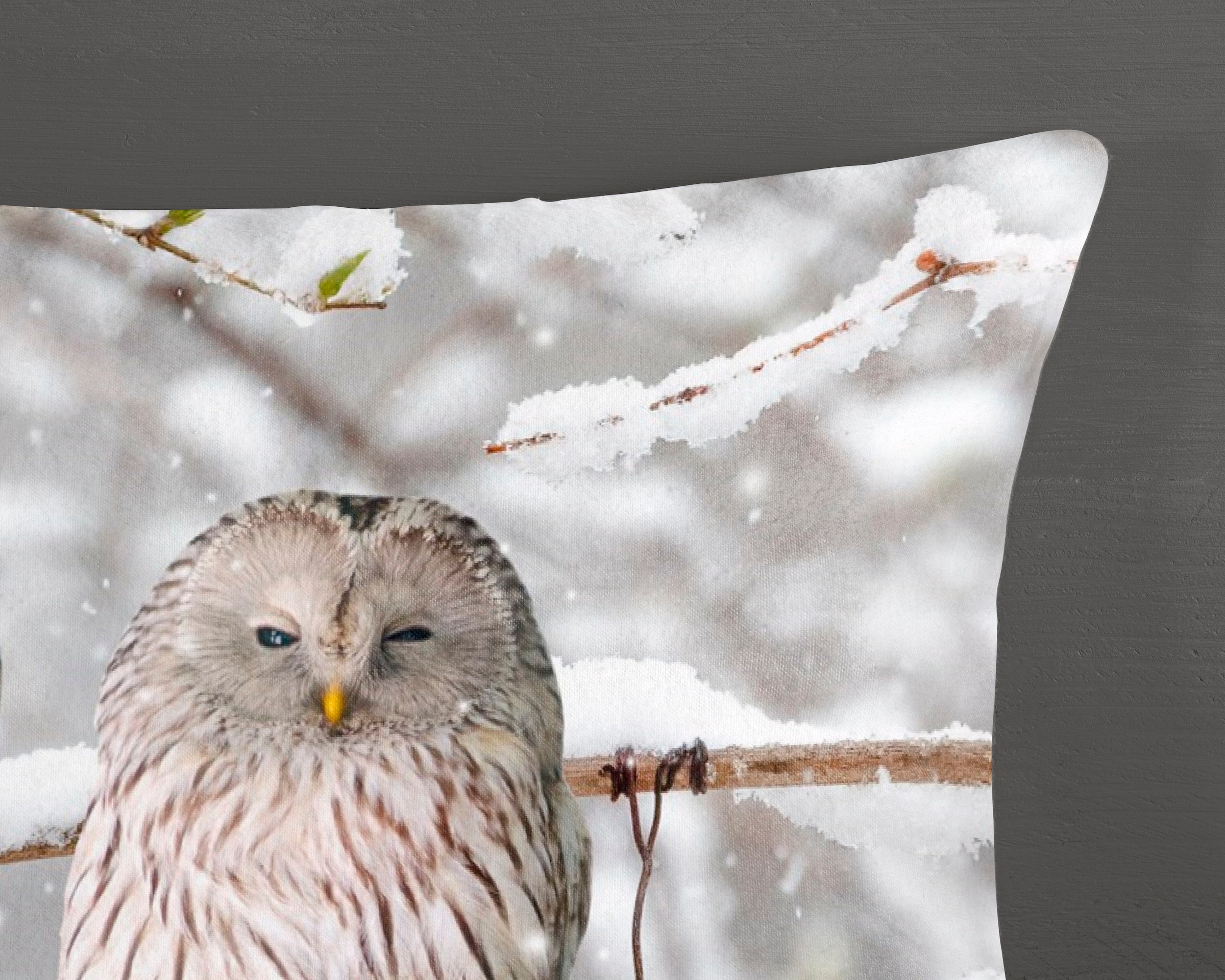 good morning Wendebettwäsche »Febe«, Biber, 135x200, Warm, Weich, Wendeoptik, Reissverschluss, Winter, Eule