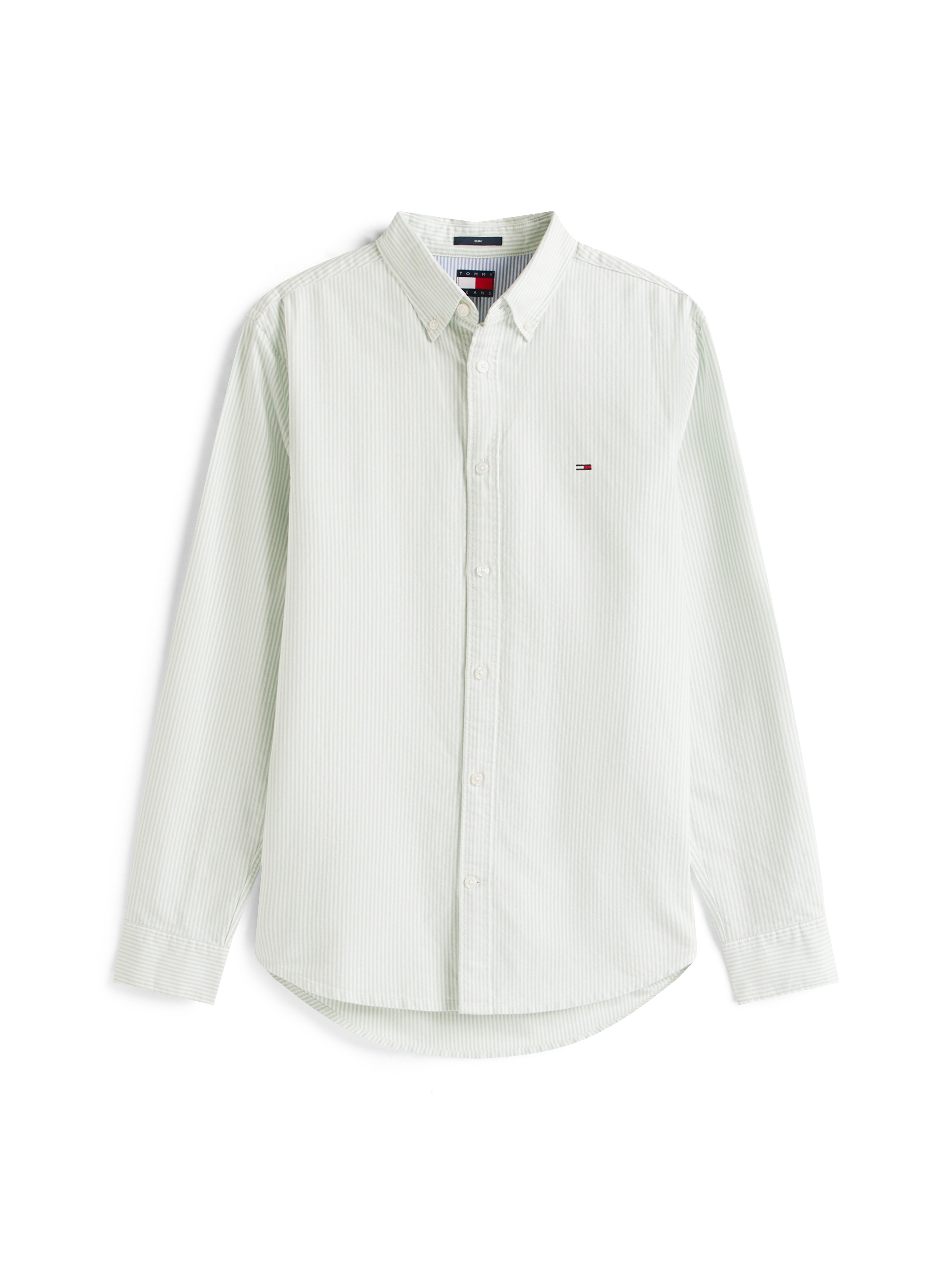 Tommy Jeans Langarmhemd »TJM SLIM STRIPE OXFORD SHIRT EXT«, Mit Button-Down-Kragen